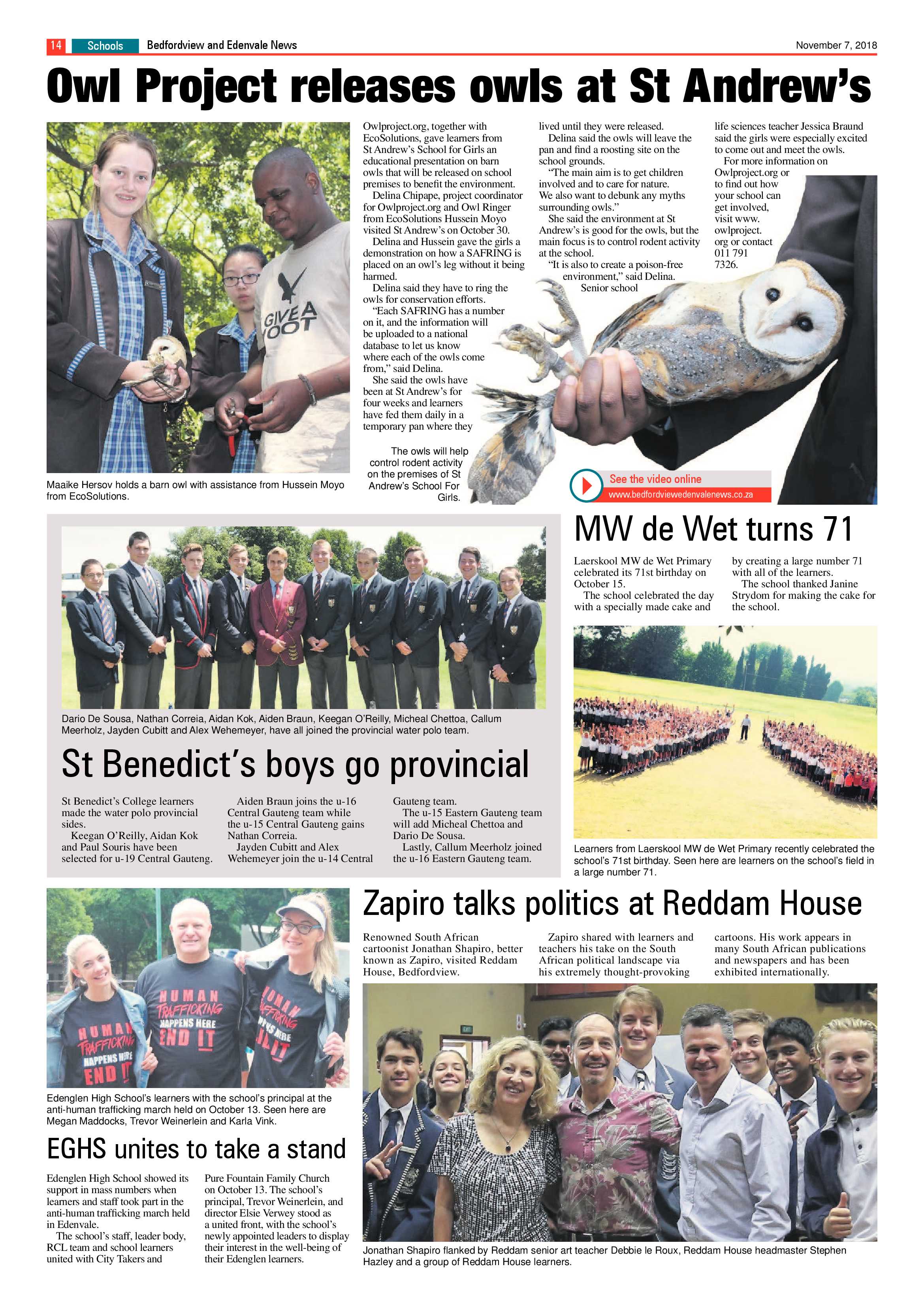Bedfordview and Edenvale News 07 November 2018 page 14