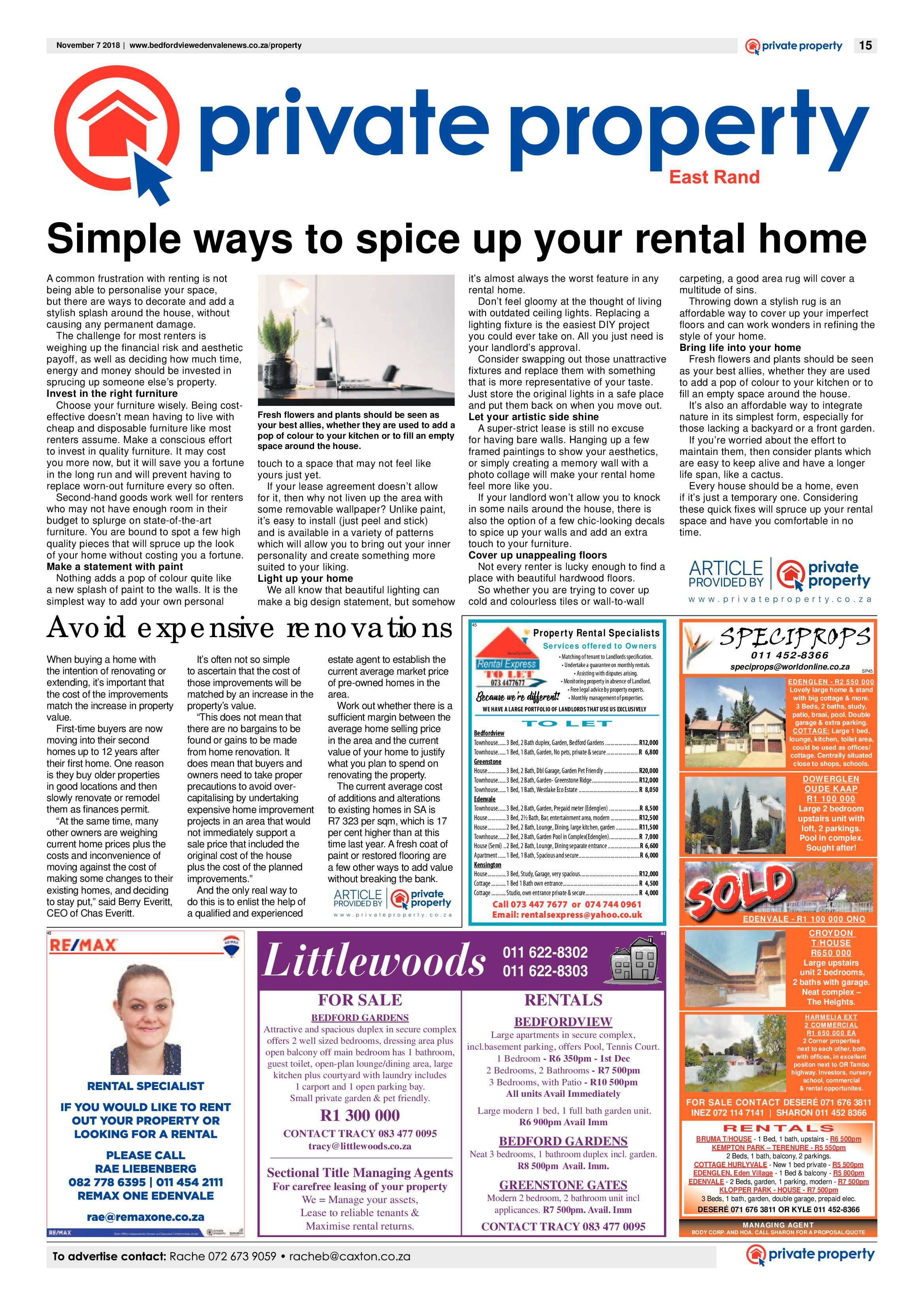 Bedfordview and Edenvale News 07 November 2018 page 15