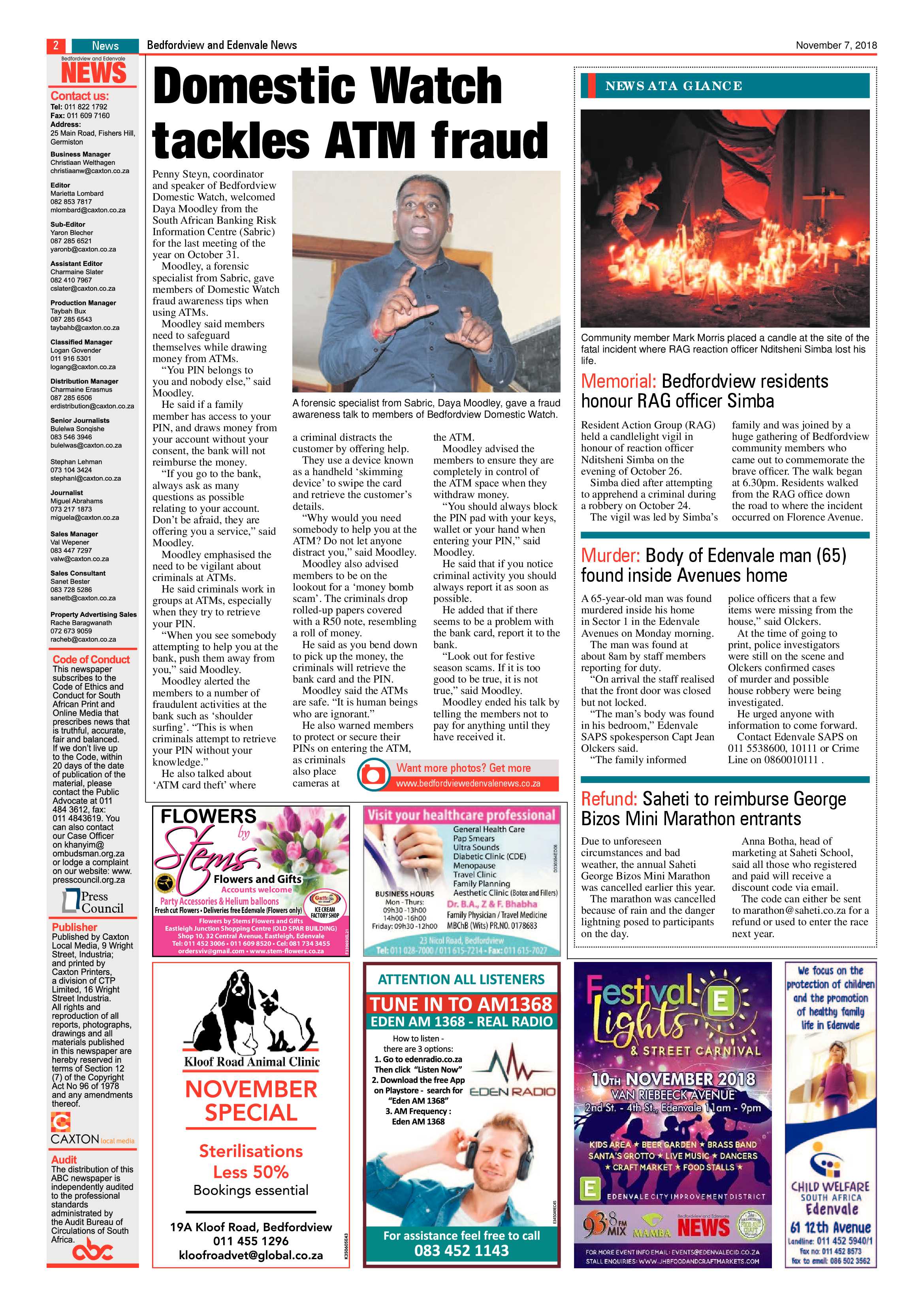 Bedfordview and Edenvale News 07 November 2018 page 2
