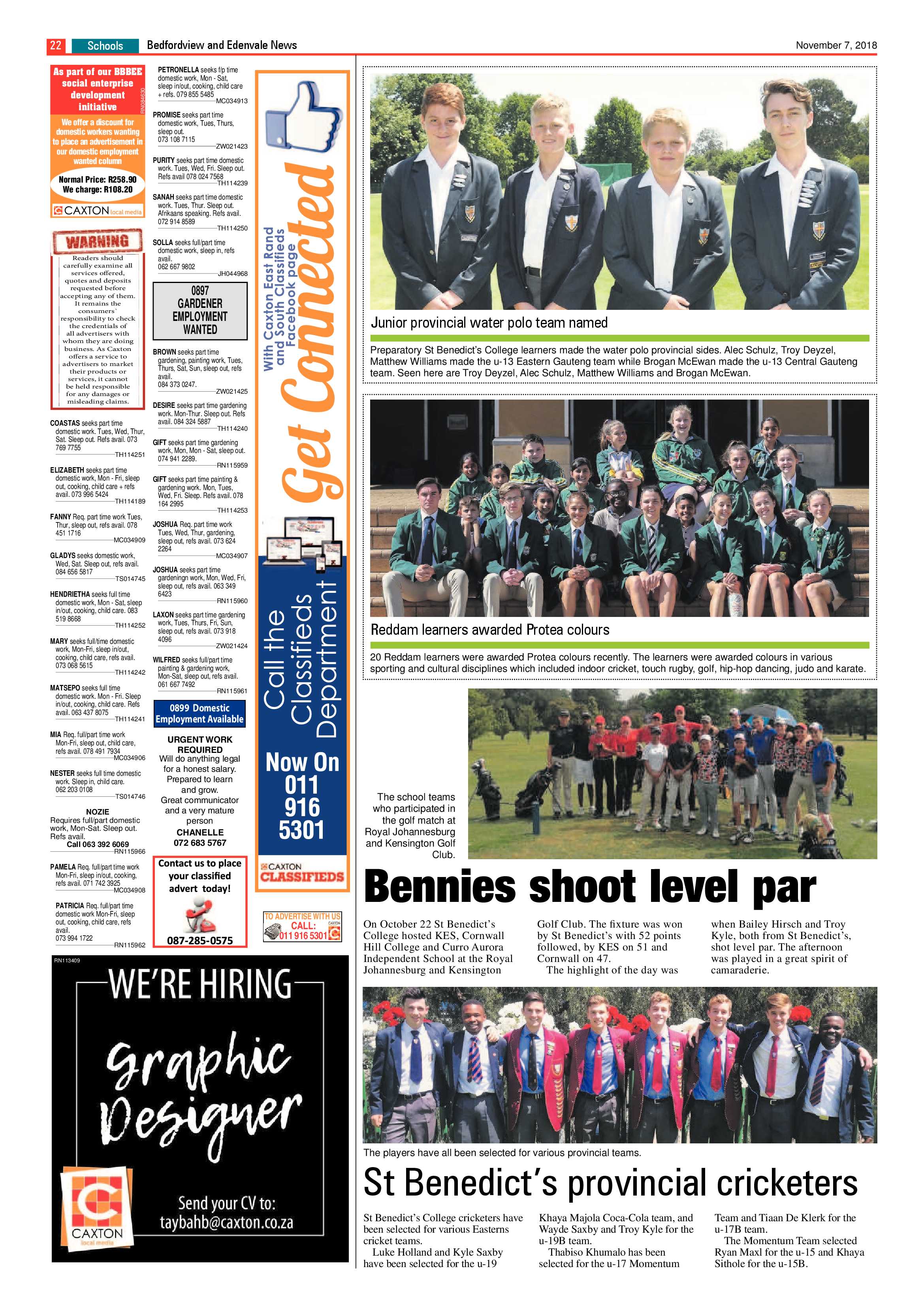 Bedfordview and Edenvale News 07 November 2018 page 22