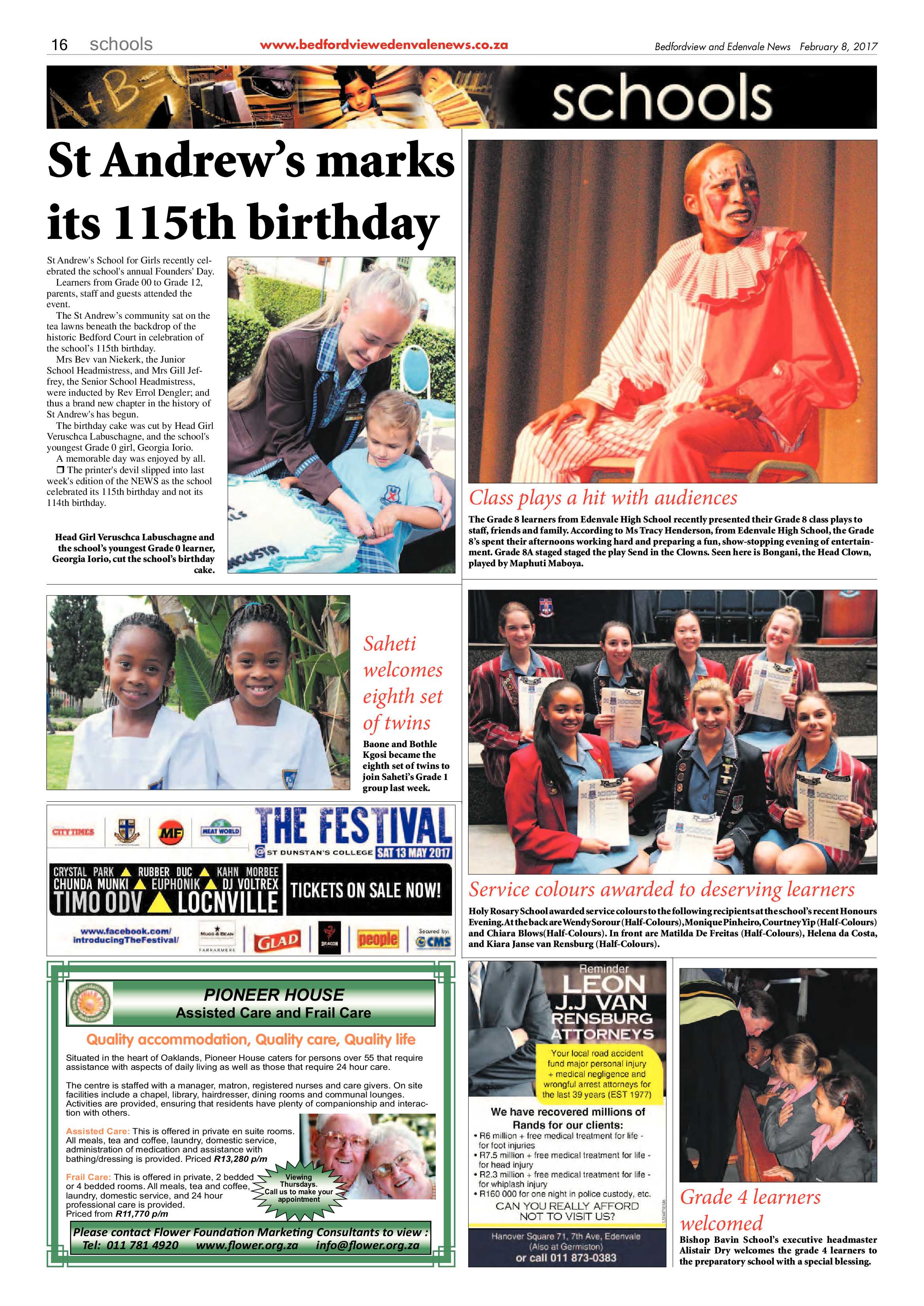 Bedfordview and Edenvale News 08 February 2017 page 16