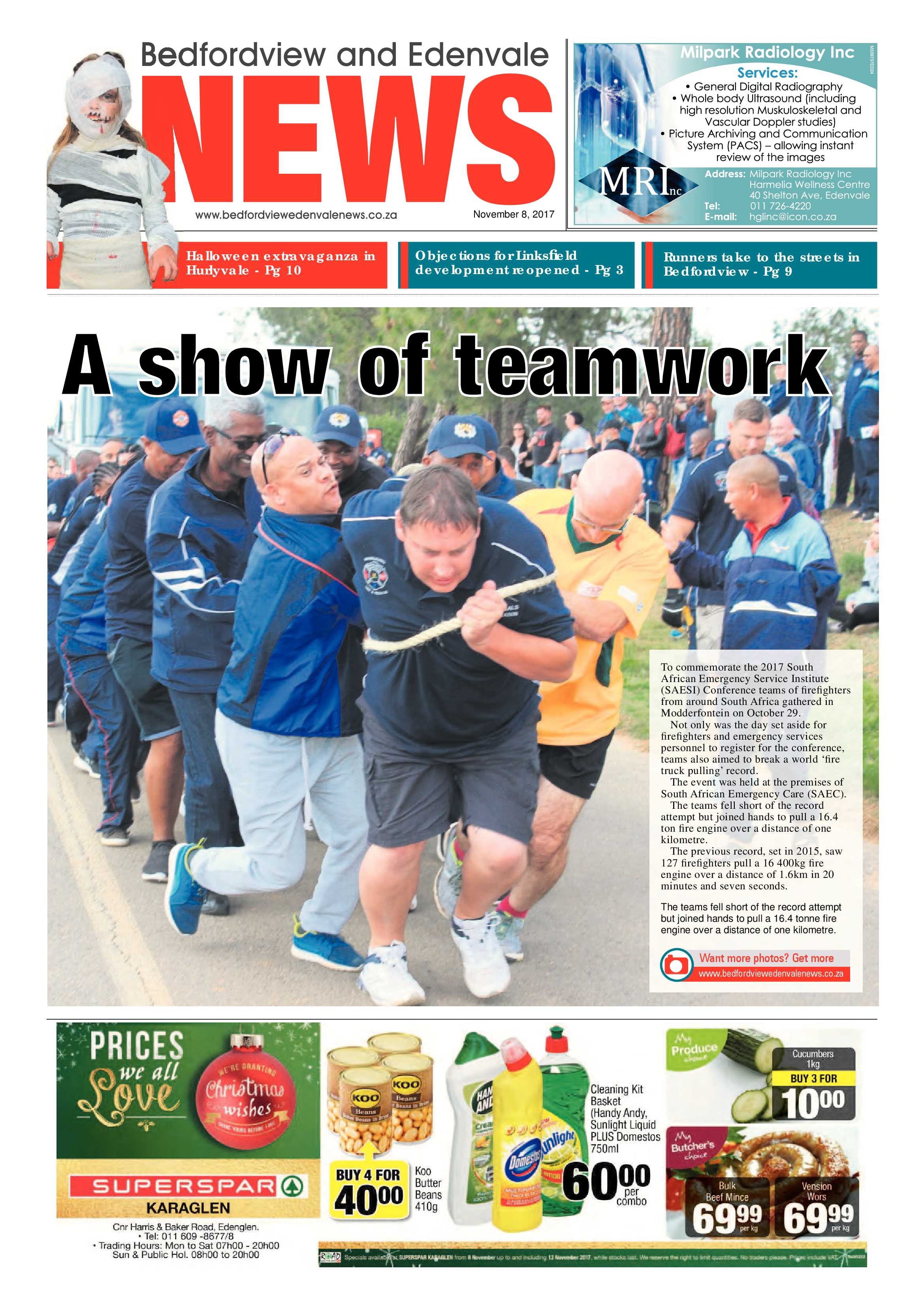 Bedfordview and Edenvale News 08 November 2017 page 1