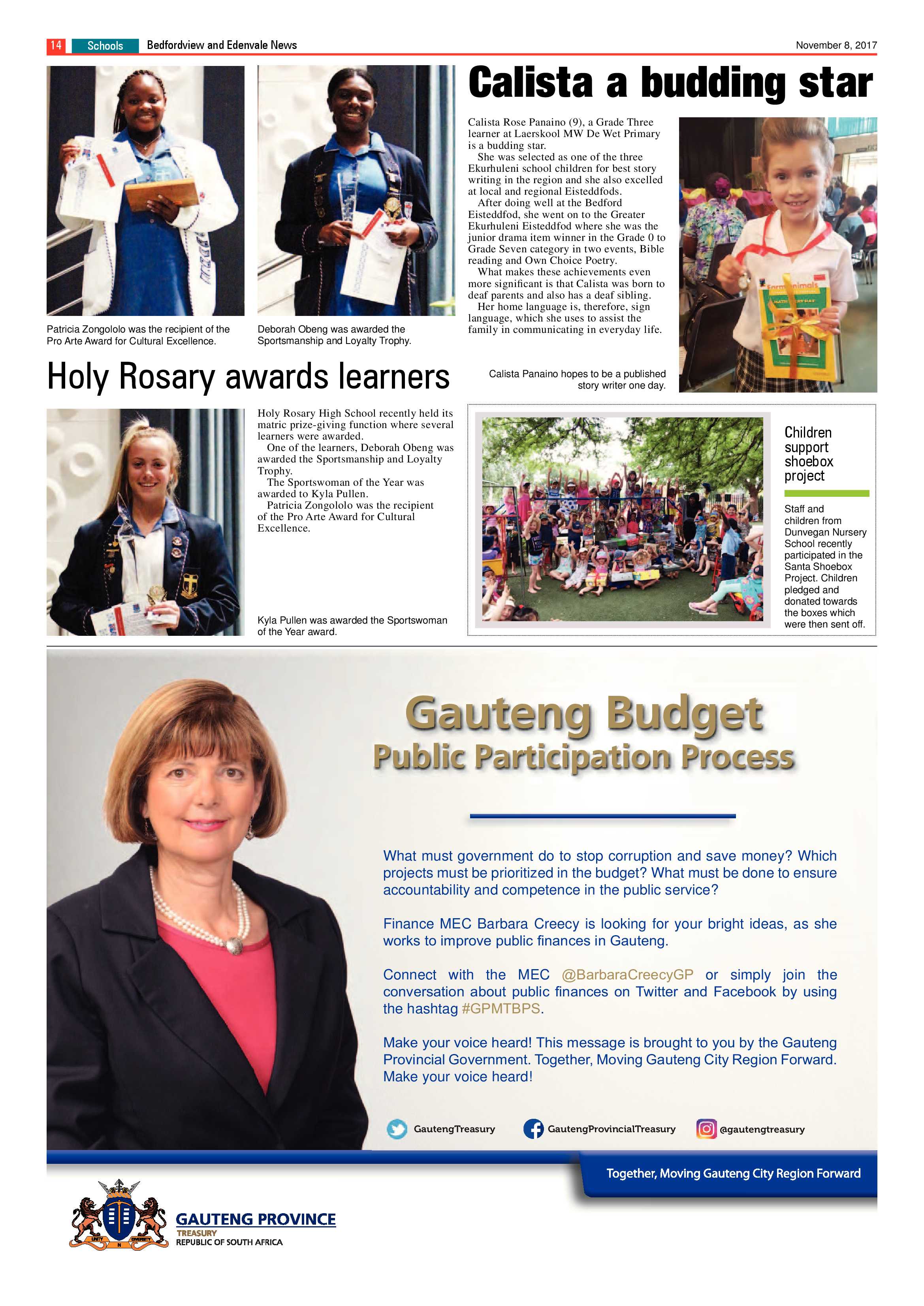 Bedfordview and Edenvale News 08 November 2017 page 14