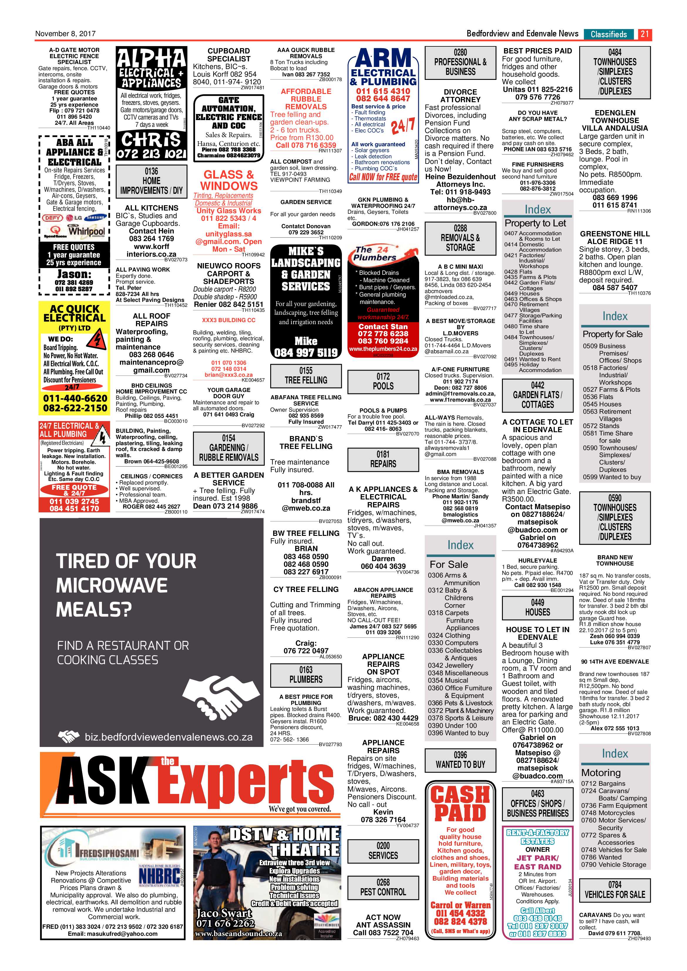 Bedfordview and Edenvale News 08 November 2017 page 21