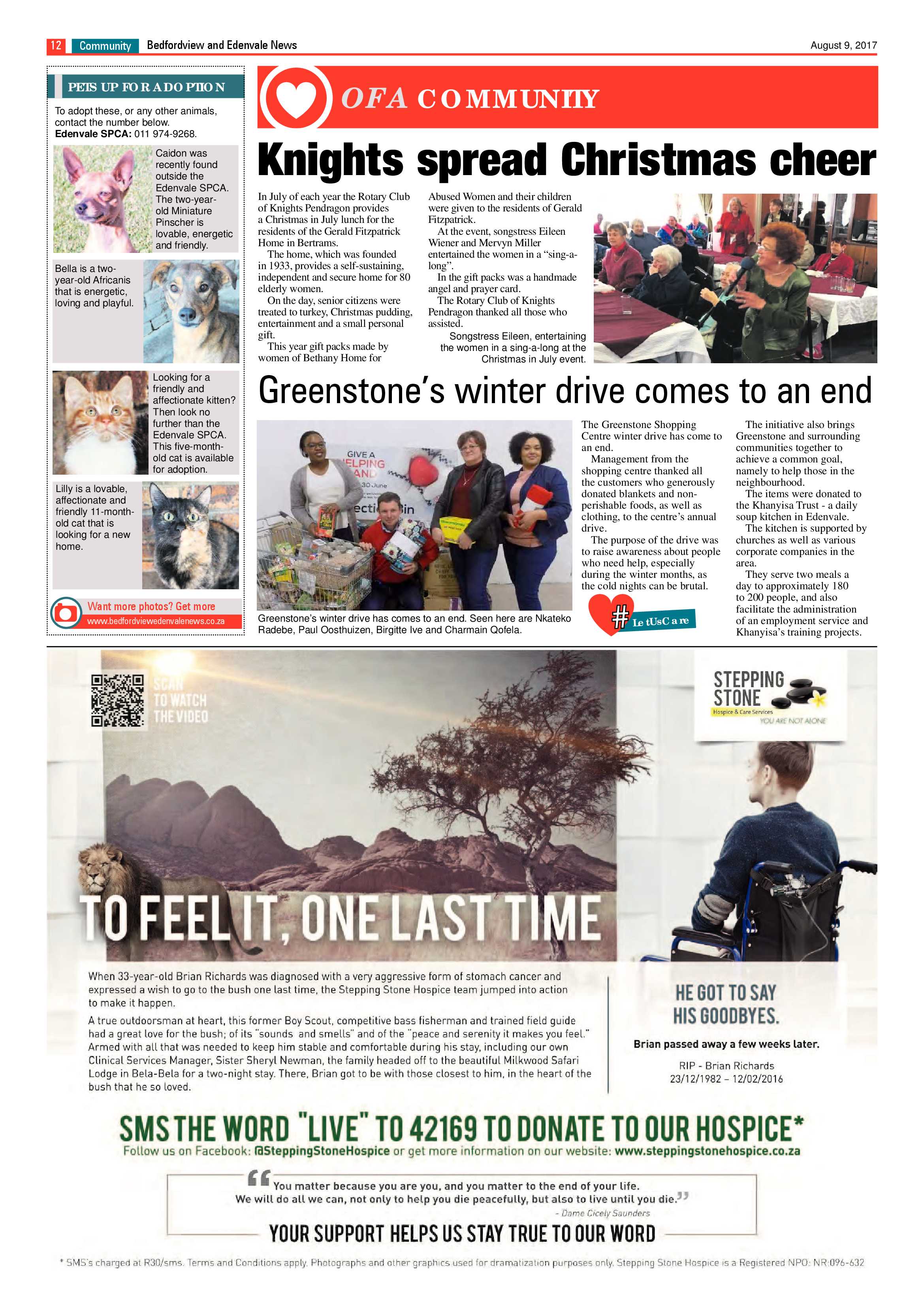 Bedfordview and Edenvale News 09 August 2017 page 12