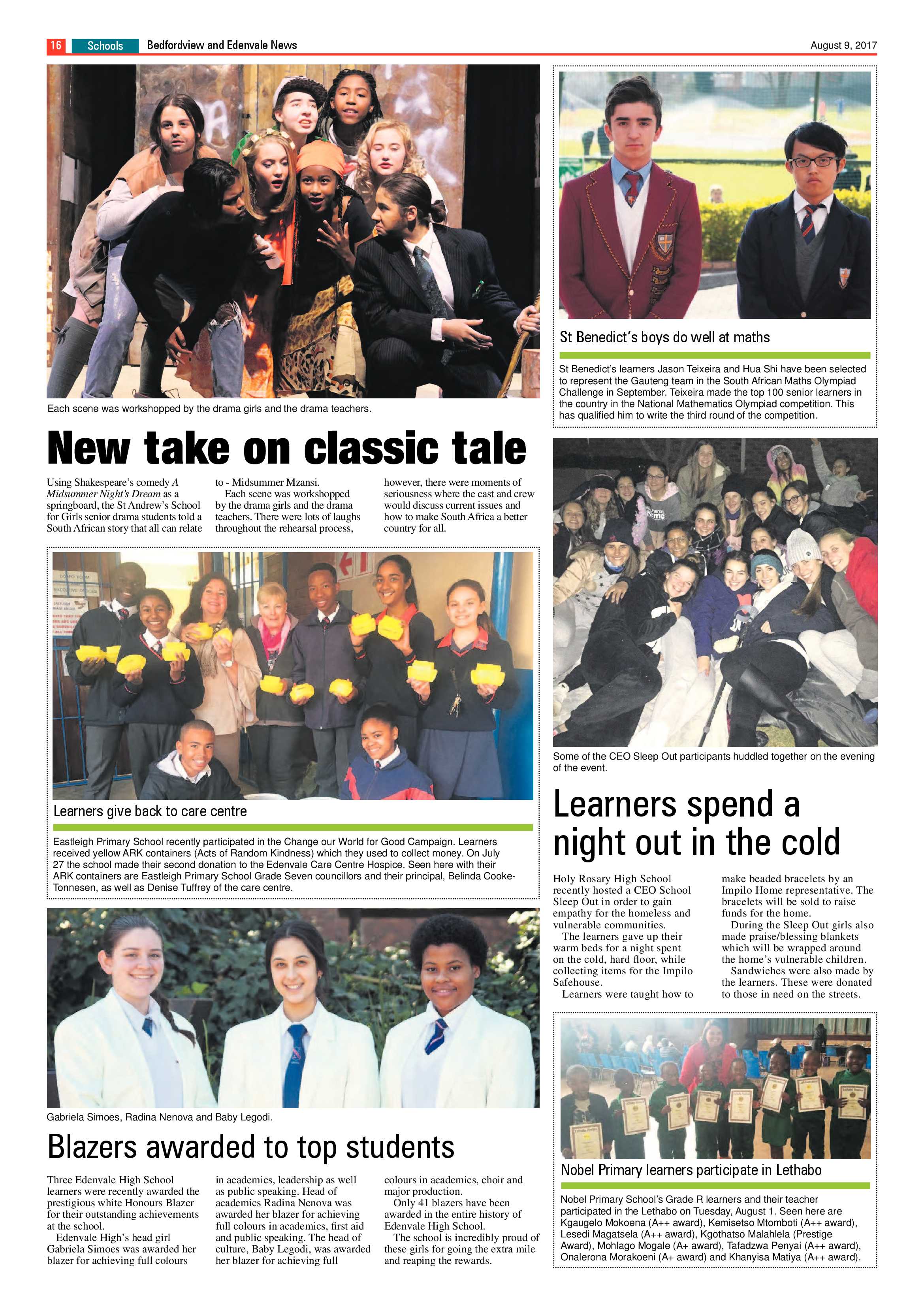 Bedfordview and Edenvale News 09 August 2017 page 16