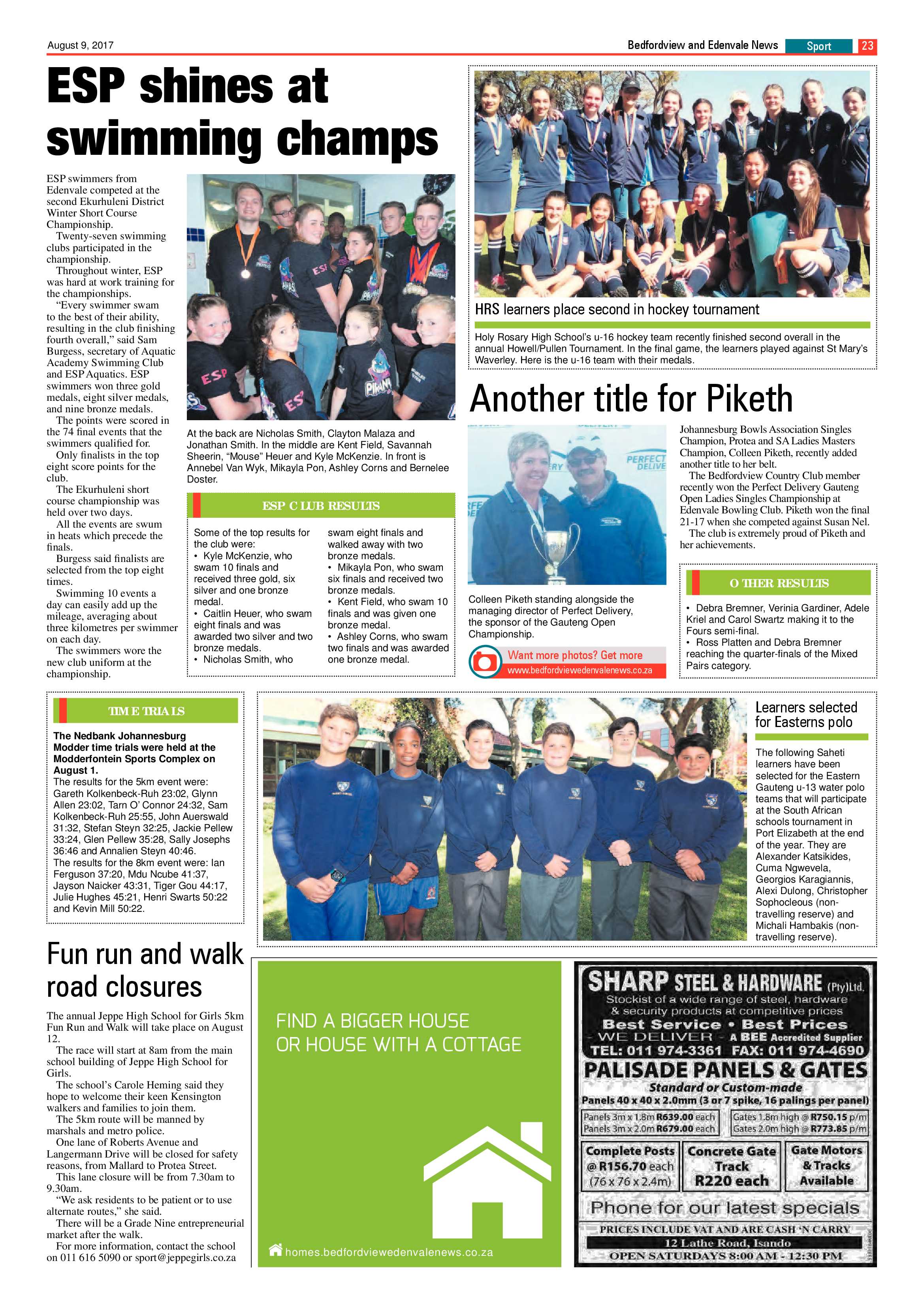 Bedfordview and Edenvale News 09 August 2017 page 23