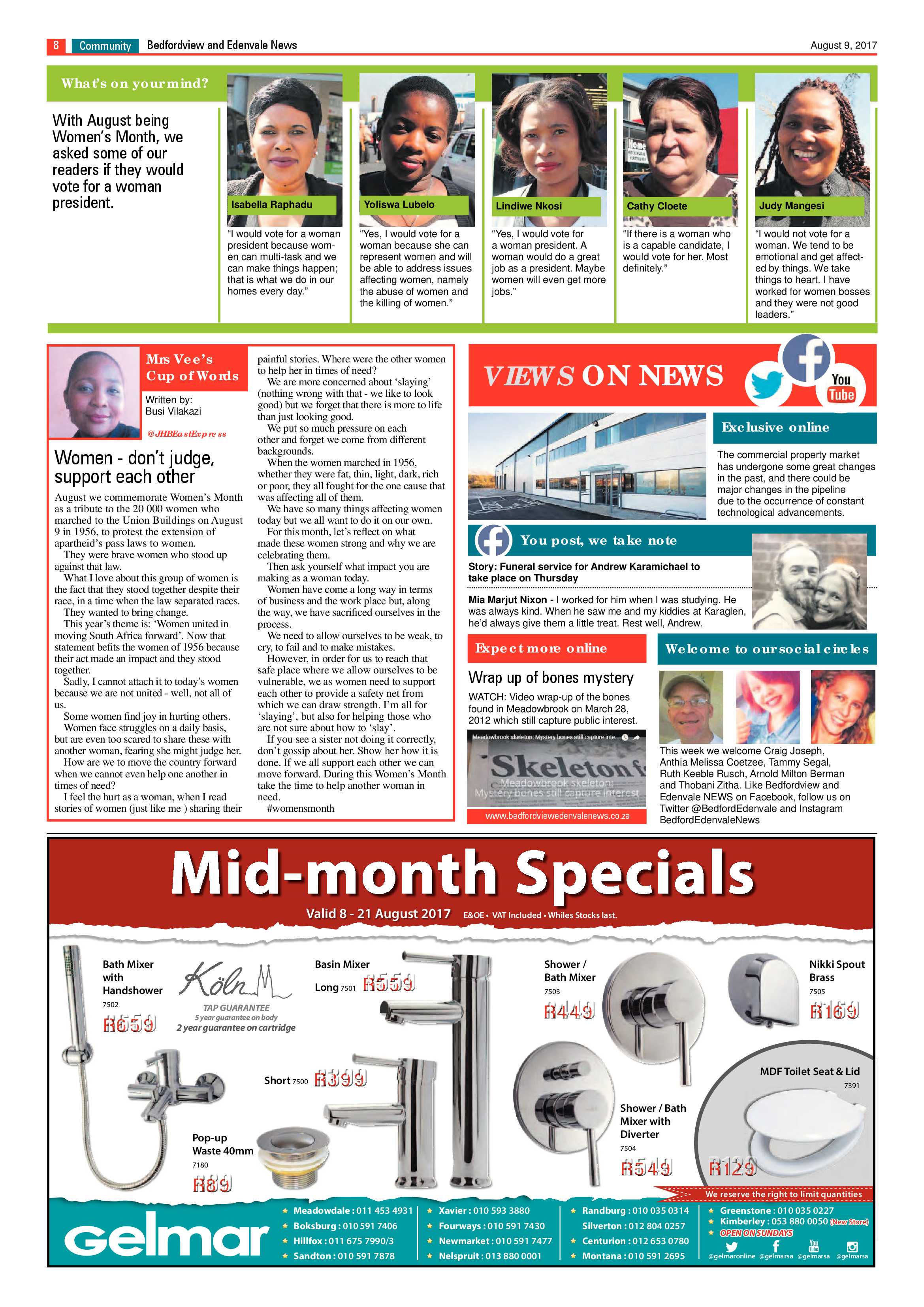 Bedfordview and Edenvale News 09 August 2017 page 8