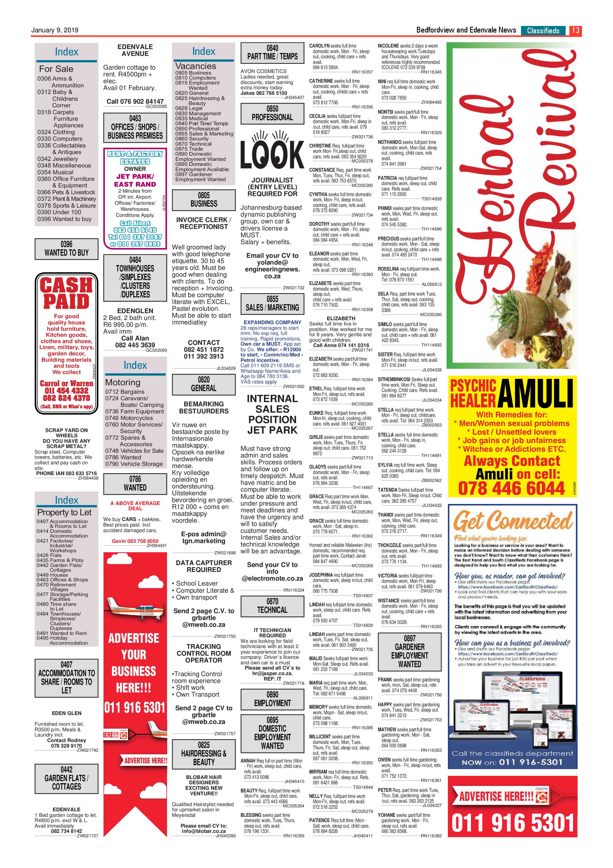 Bedfordview and Edenvale News 09 January 2019 page 13