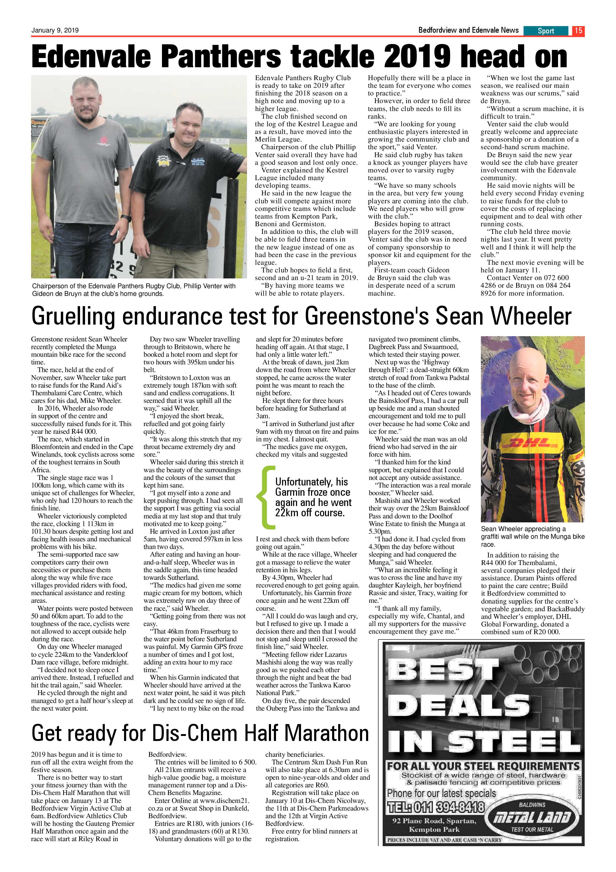 Bedfordview and Edenvale News 09 January 2019 page 15