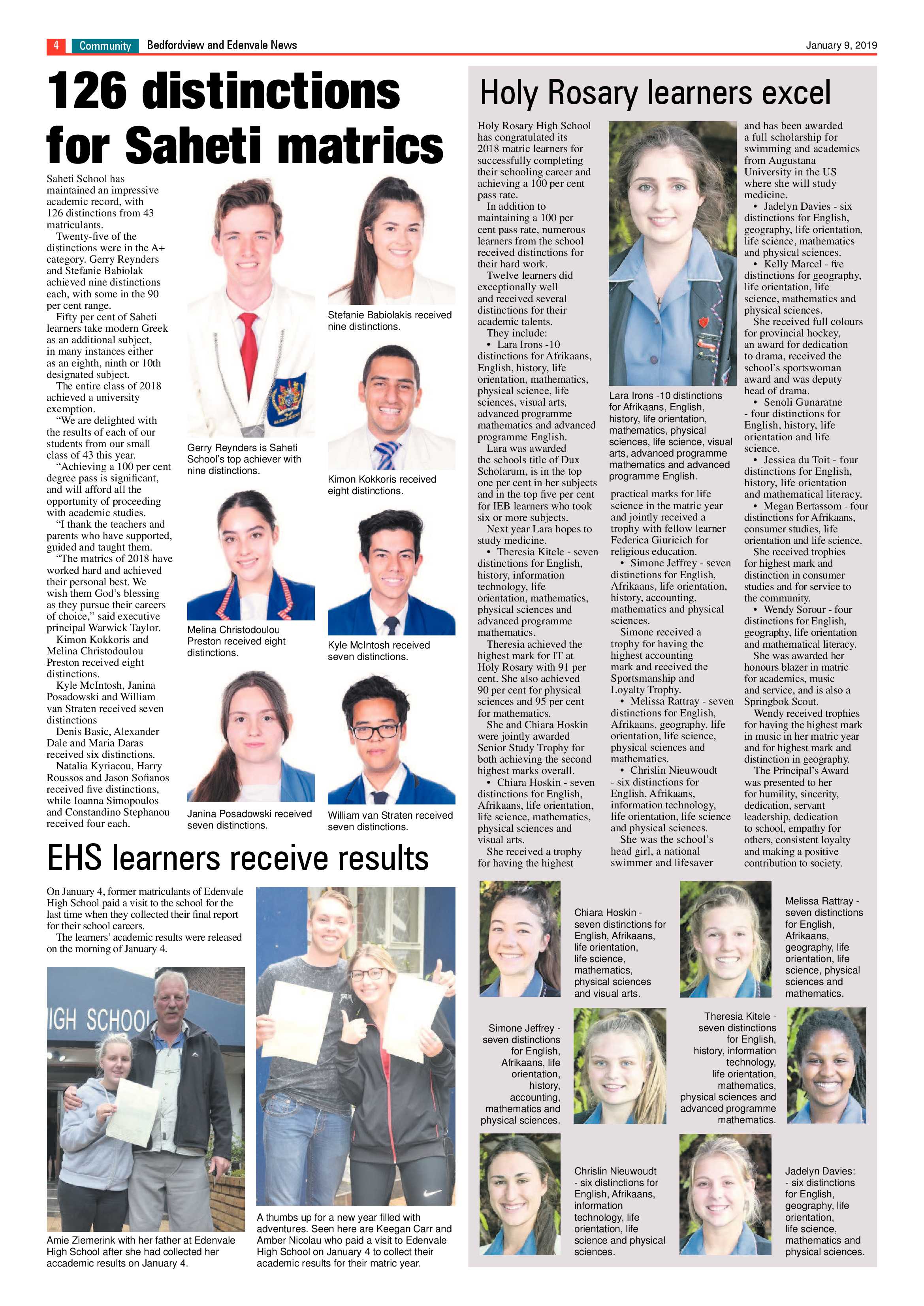 Bedfordview and Edenvale News 09 January 2019 page 4