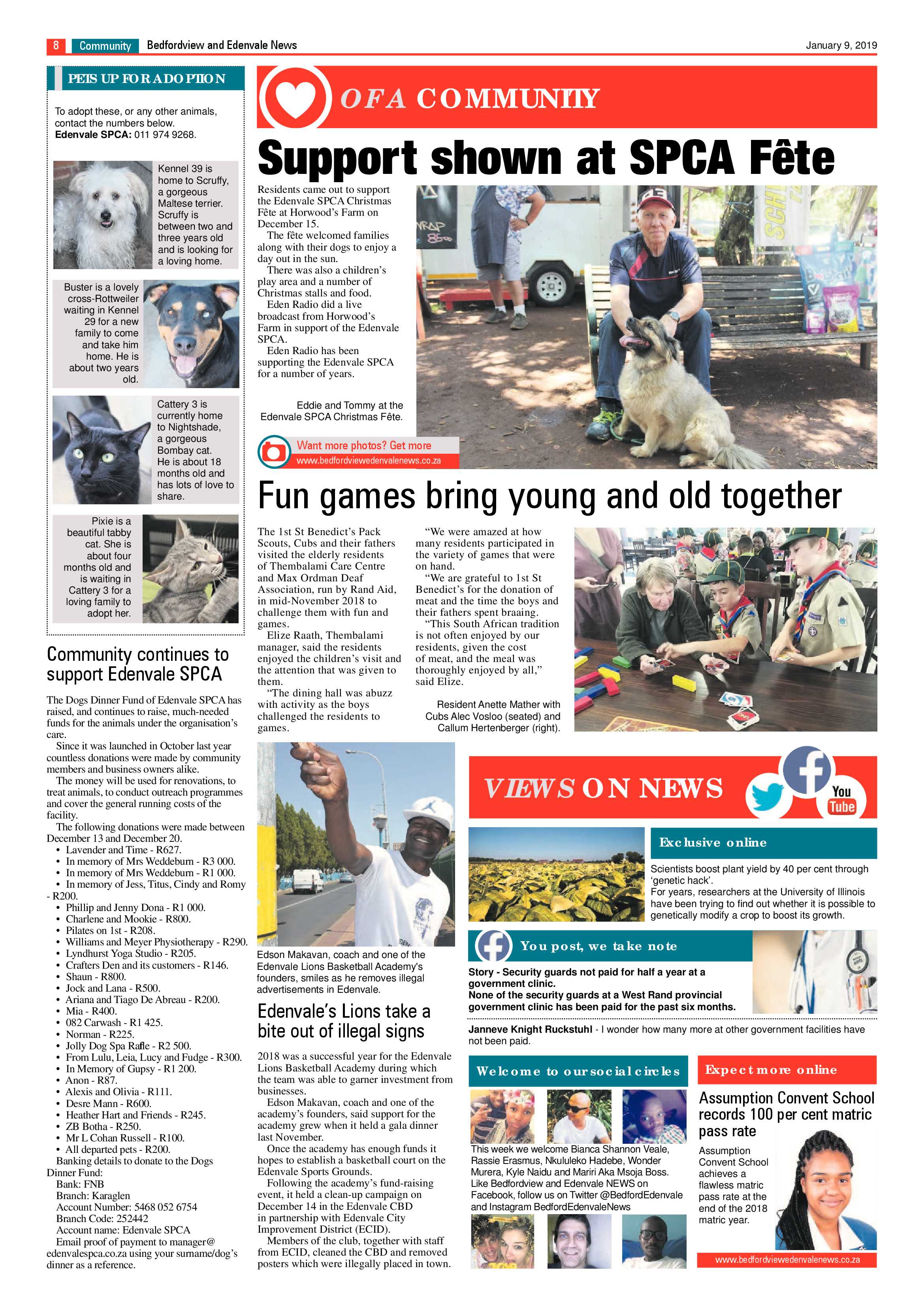 Bedfordview and Edenvale News 09 January 2019 page 8