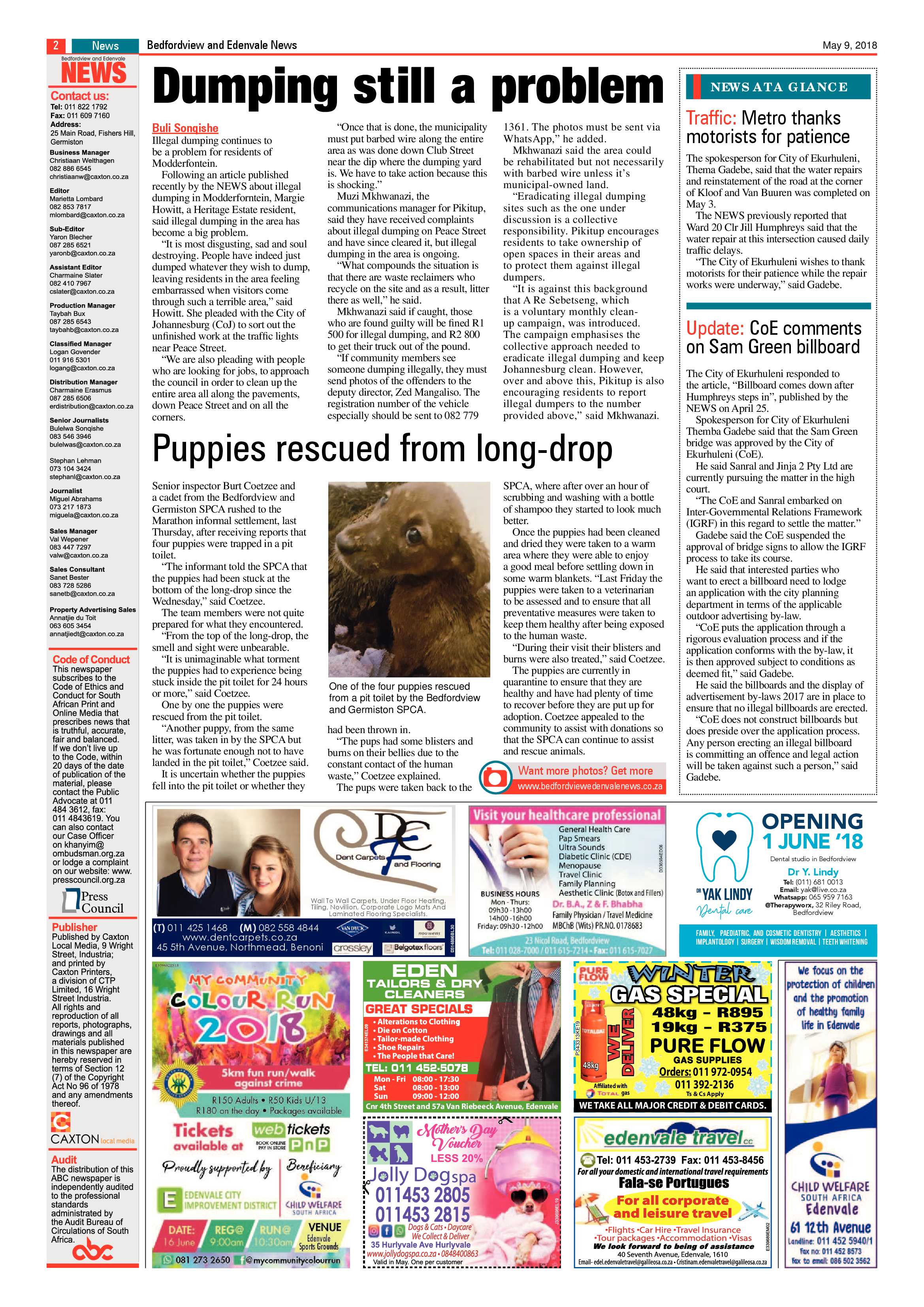 Bedfordview and Edenvale News 09 May 2018 page 2