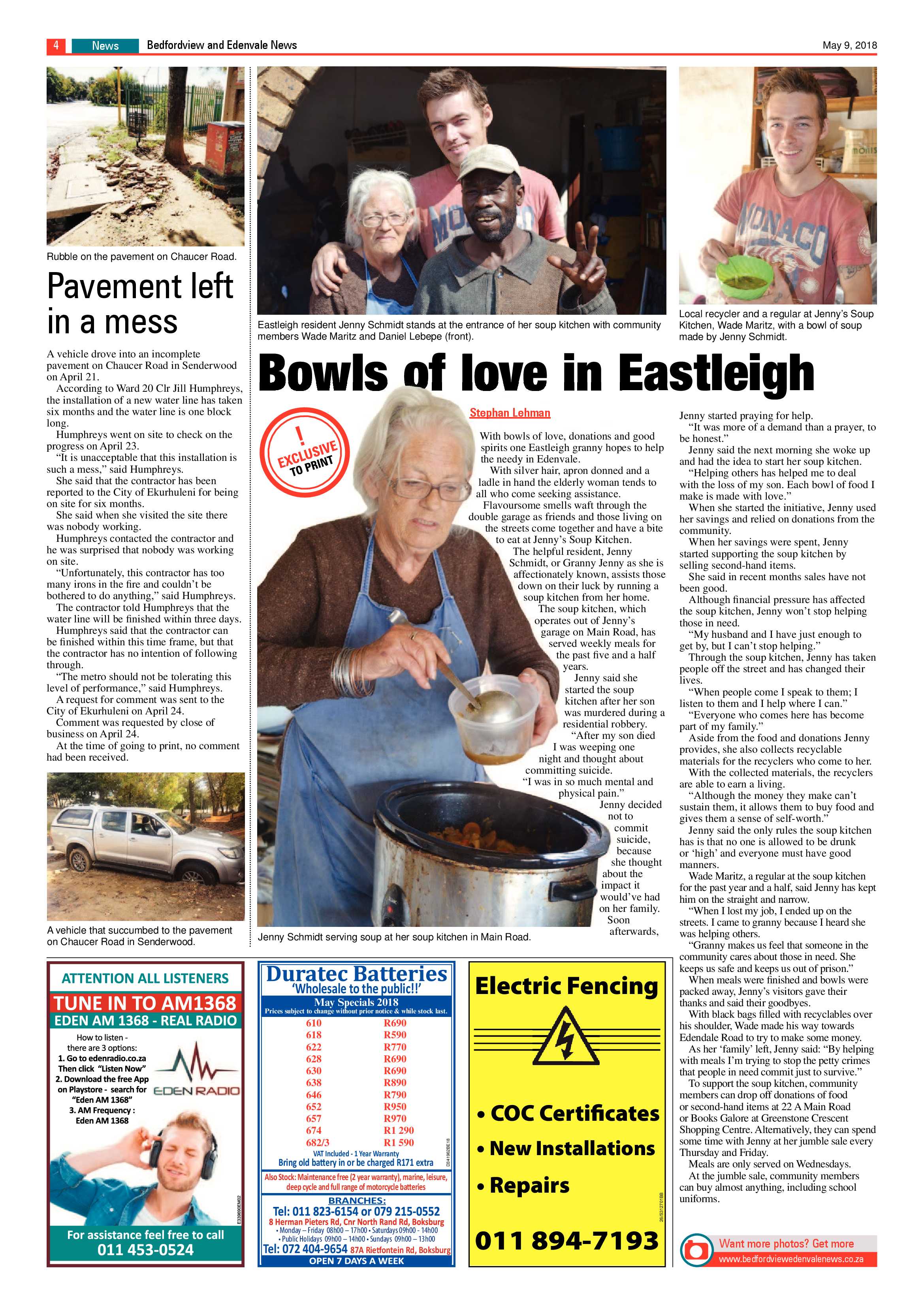 Bedfordview and Edenvale News 09 May 2018 page 4