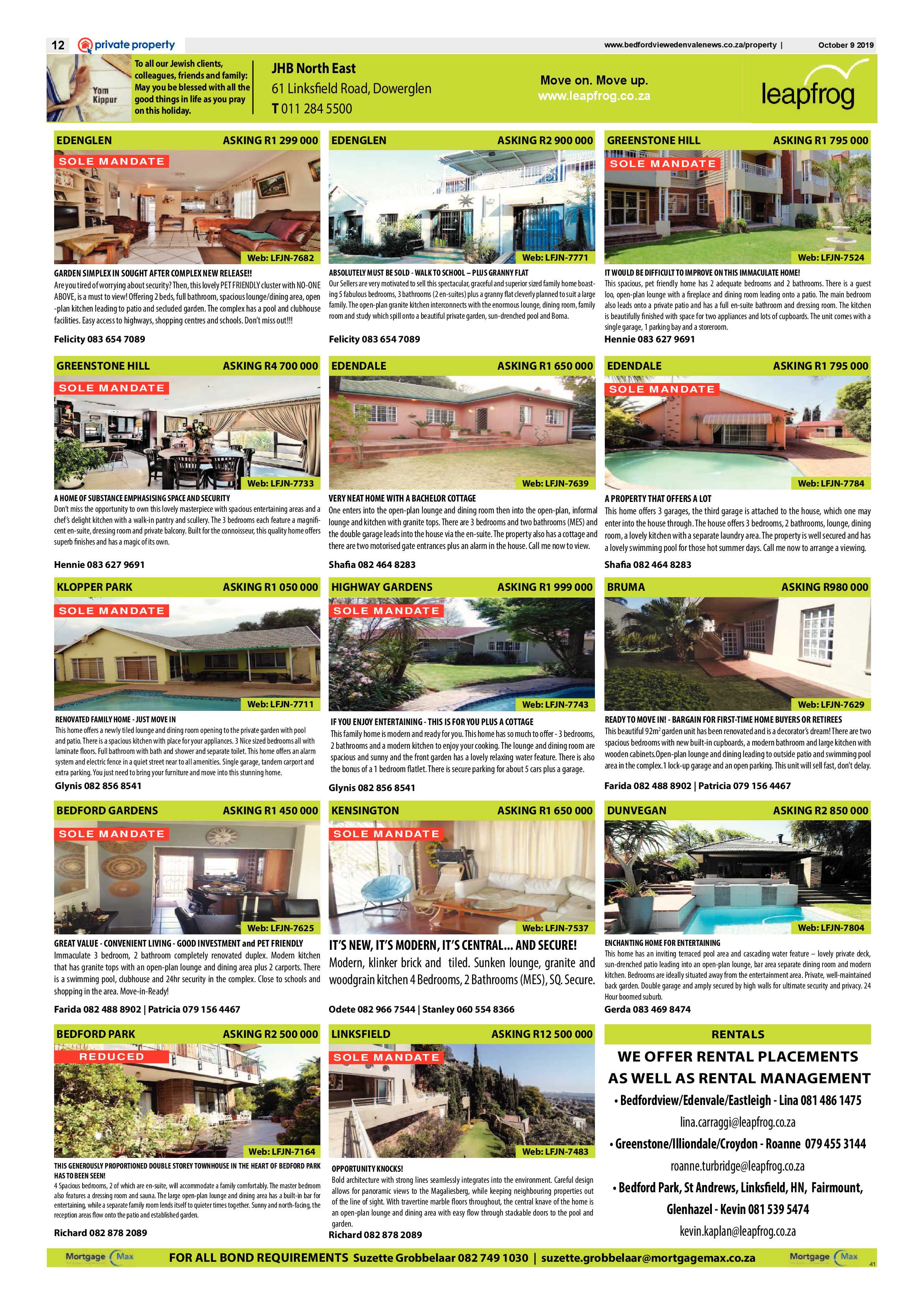 Bedfordview and Edenvale News 09 October 2019 page 12