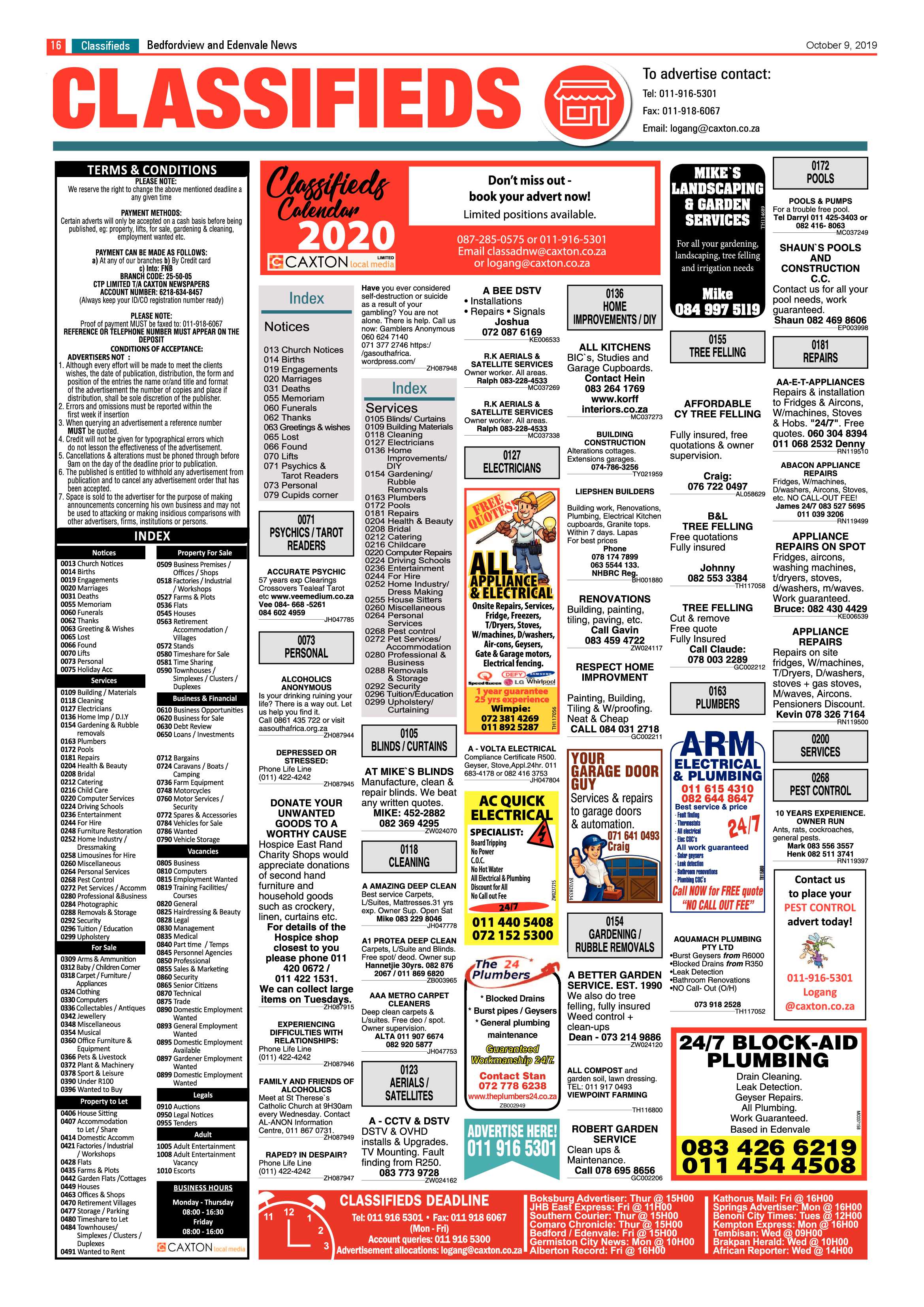 Bedfordview and Edenvale News 09 October 2019 page 16