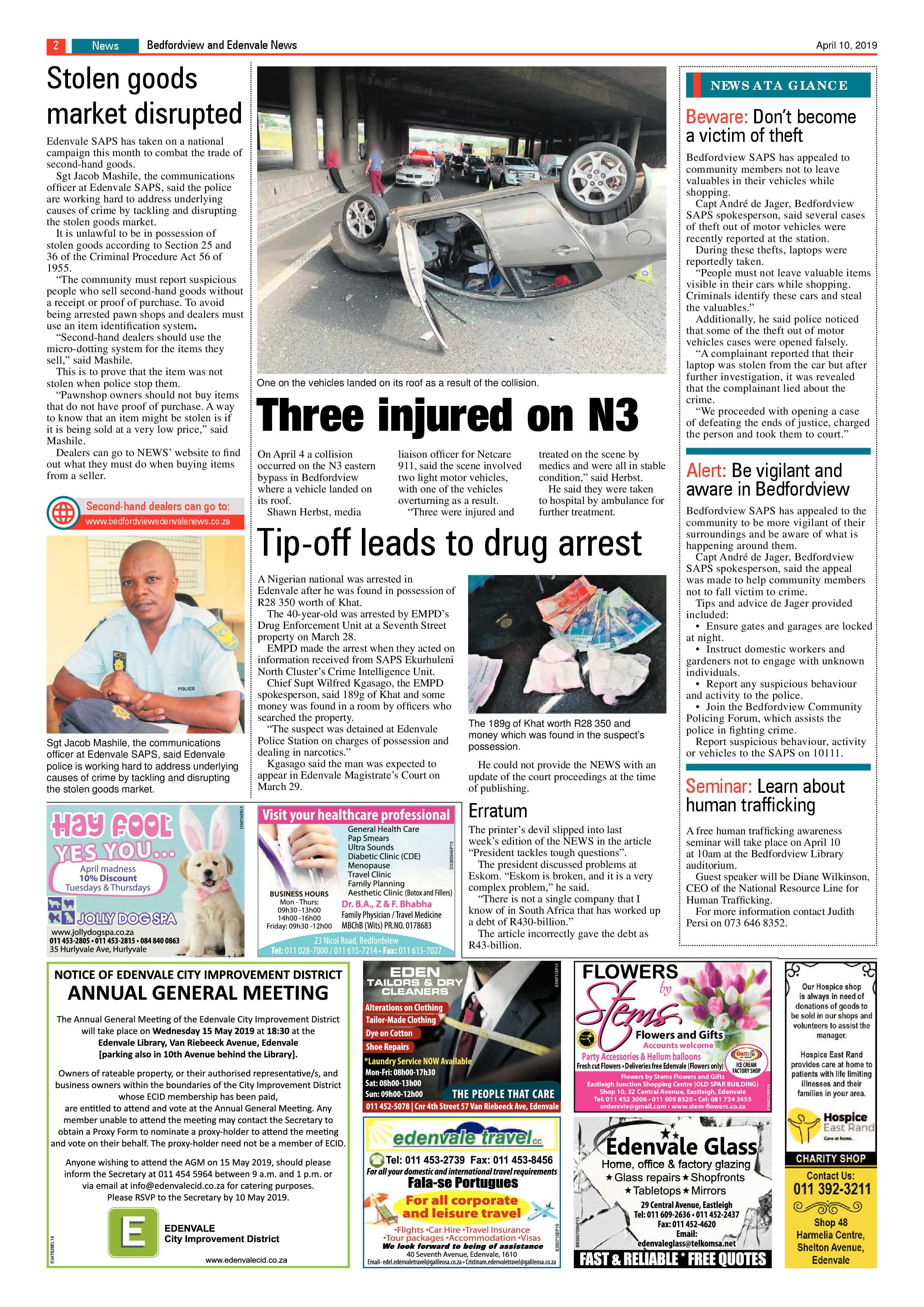 Bedfordview and Edenvale News 10 April 2019 page 2