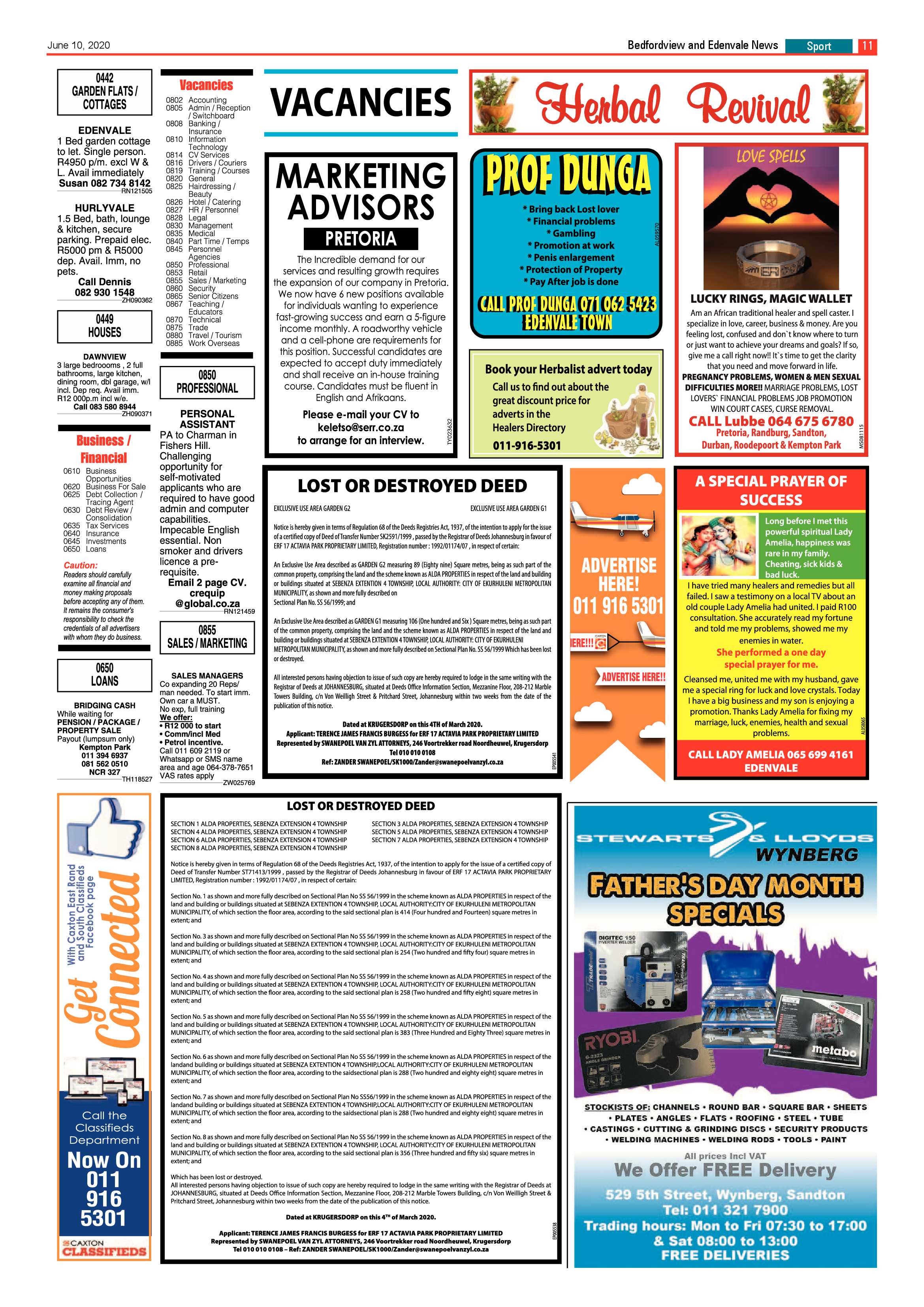 Bedfordview and Edenvale News 10 June 2020 page 11