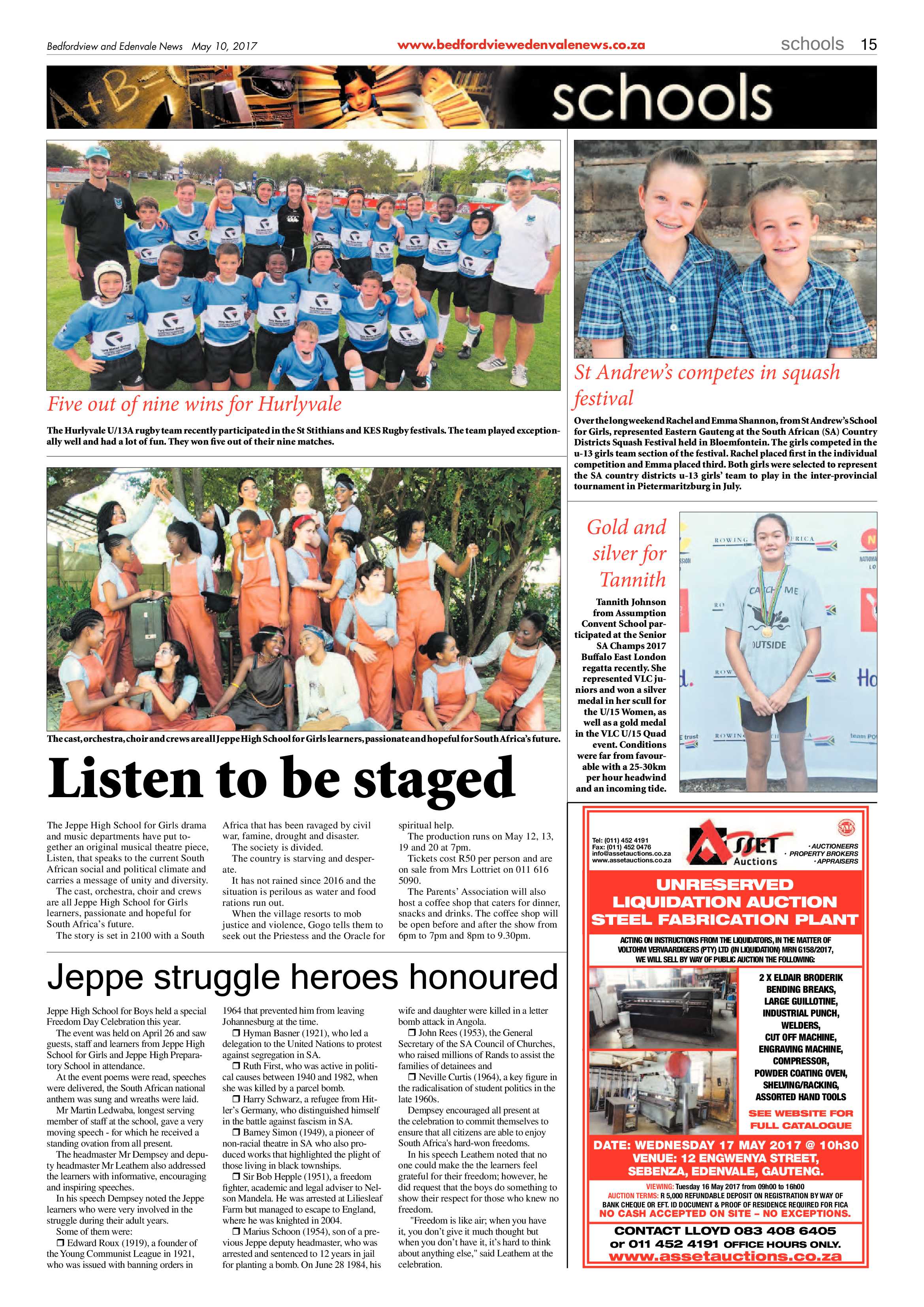 Bedfordview and Edenvale News 10 May 2017 page 15