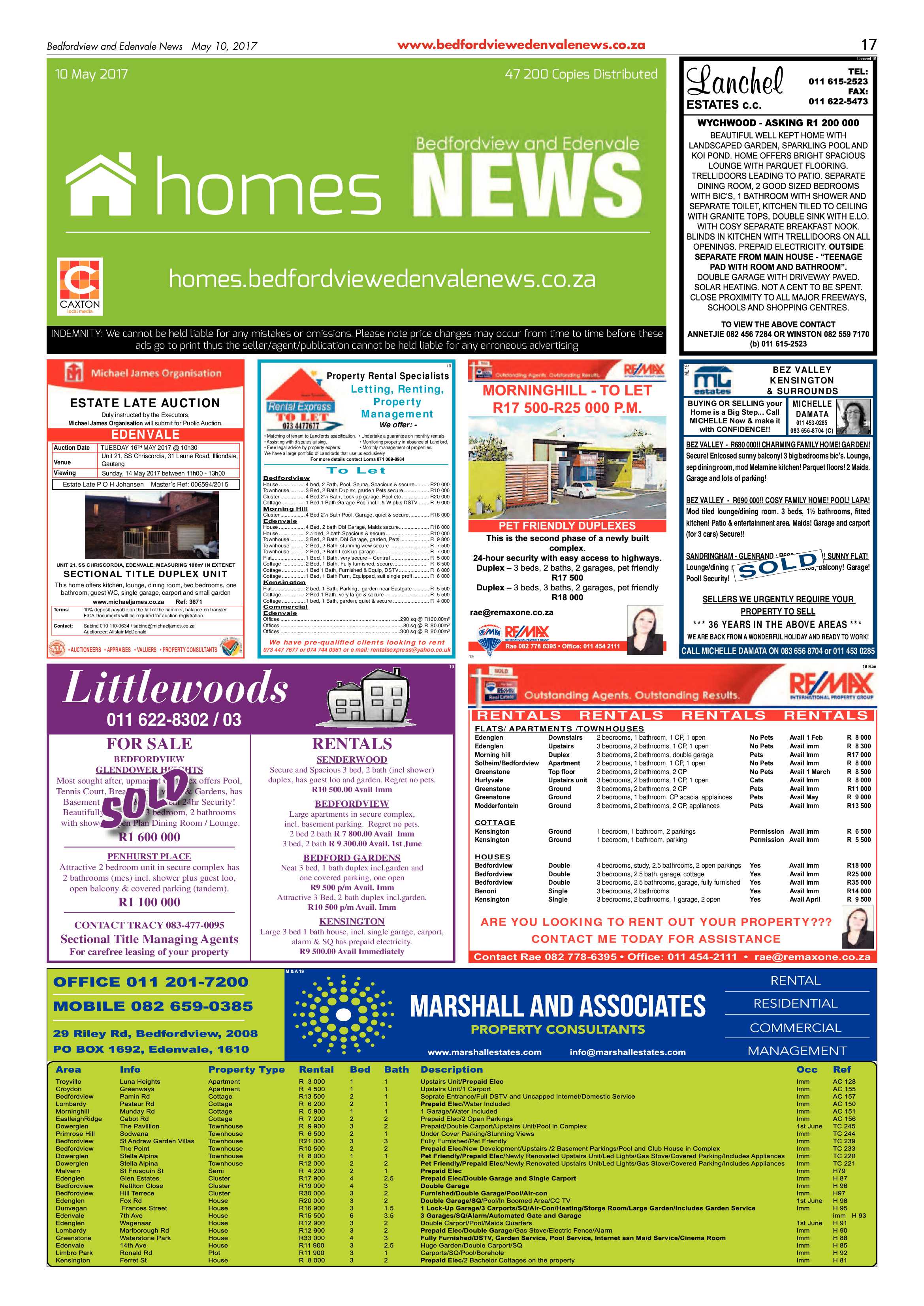 Bedfordview and Edenvale News 10 May 2017 page 17