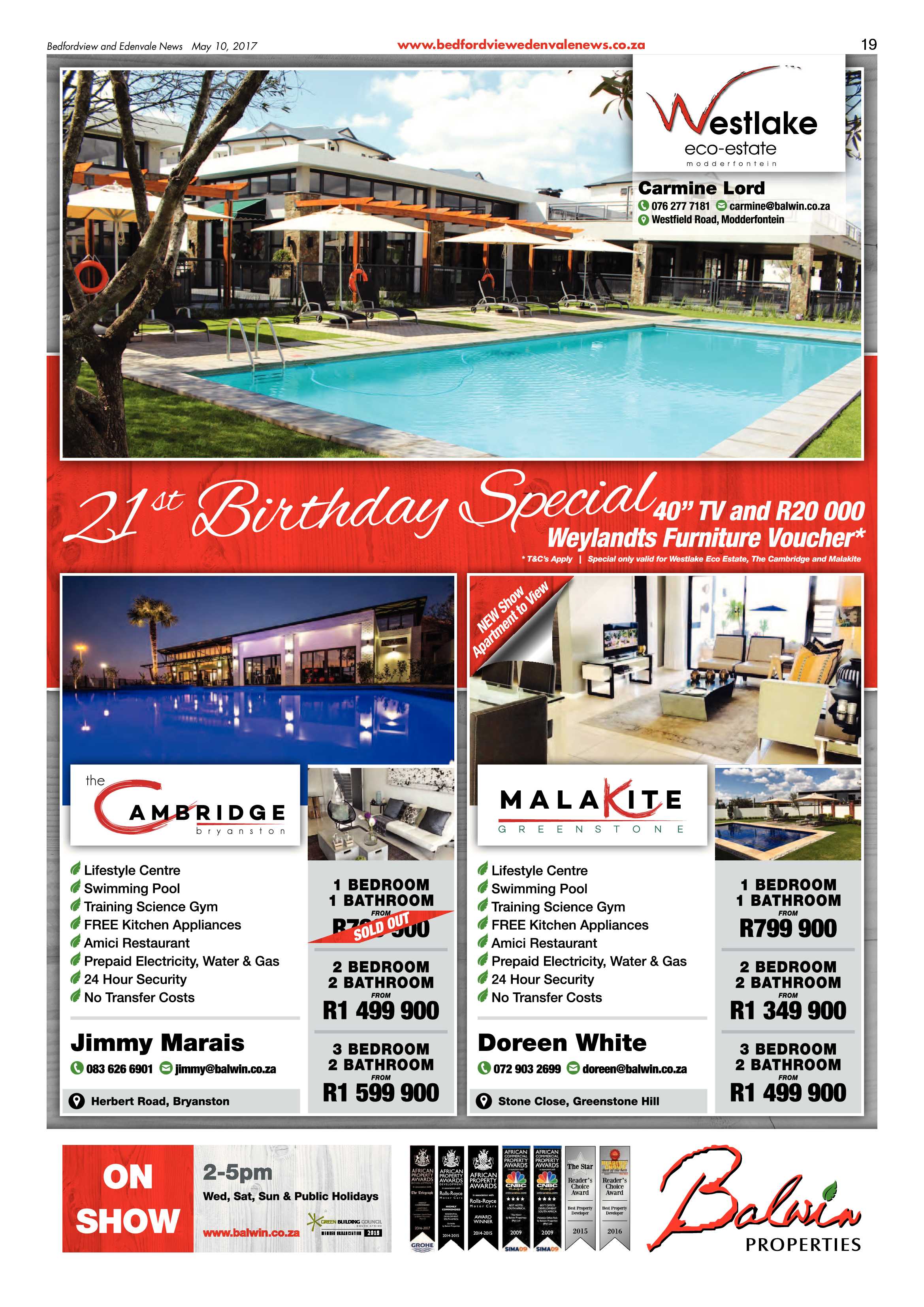 Bedfordview and Edenvale News 10 May 2017 page 19