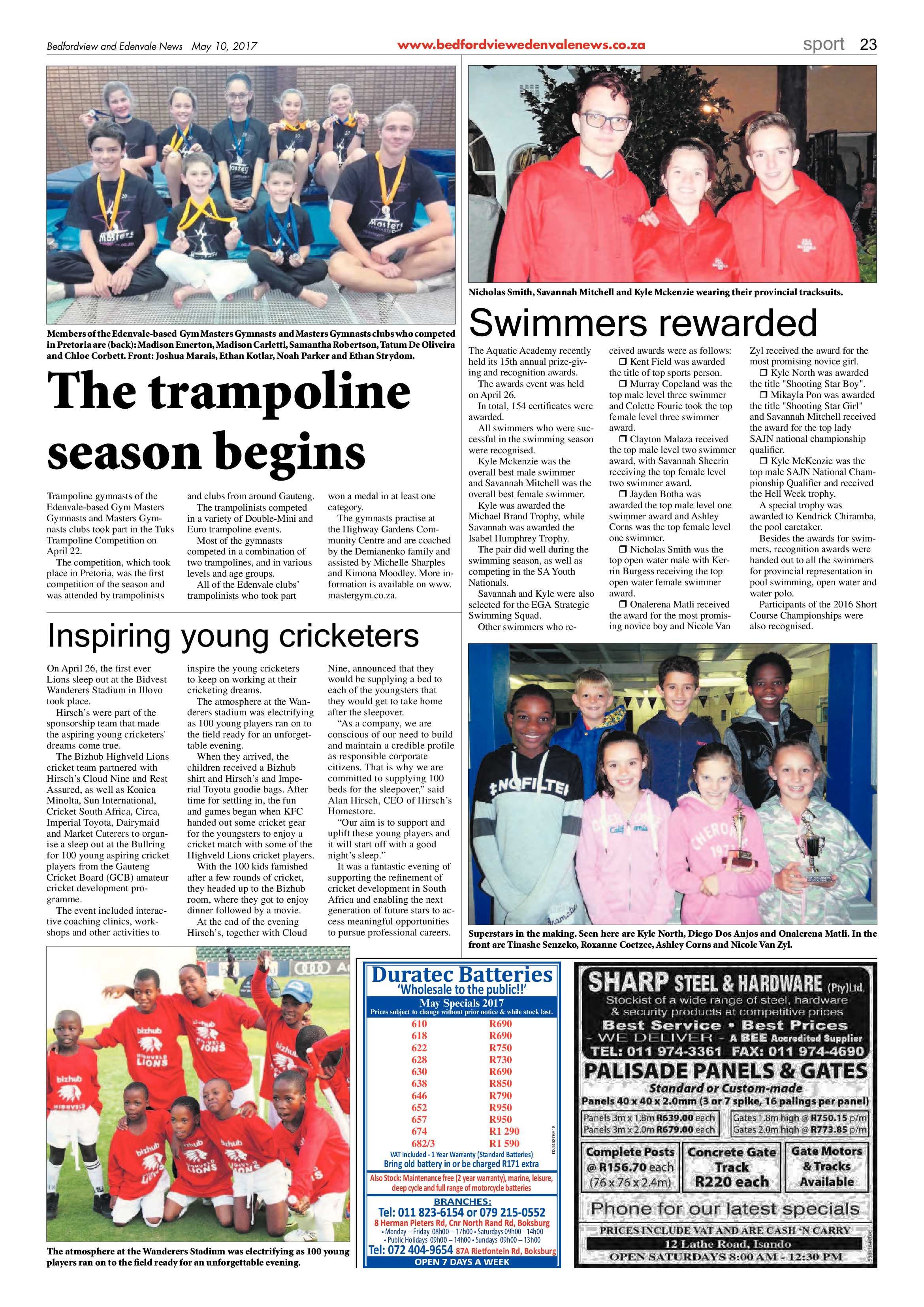 Bedfordview and Edenvale News 10 May 2017 page 23