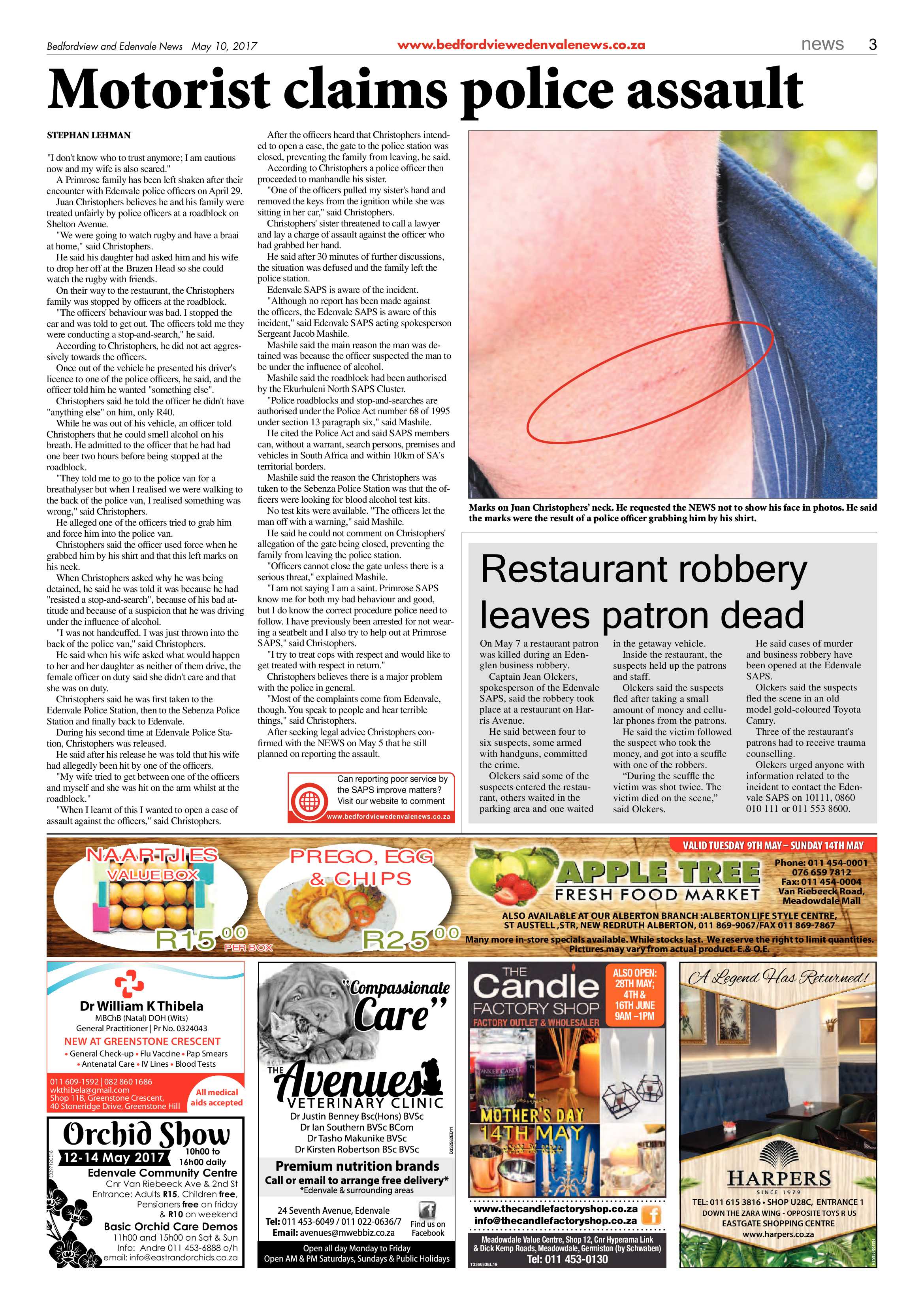 Bedfordview and Edenvale News 10 May 2017 page 3