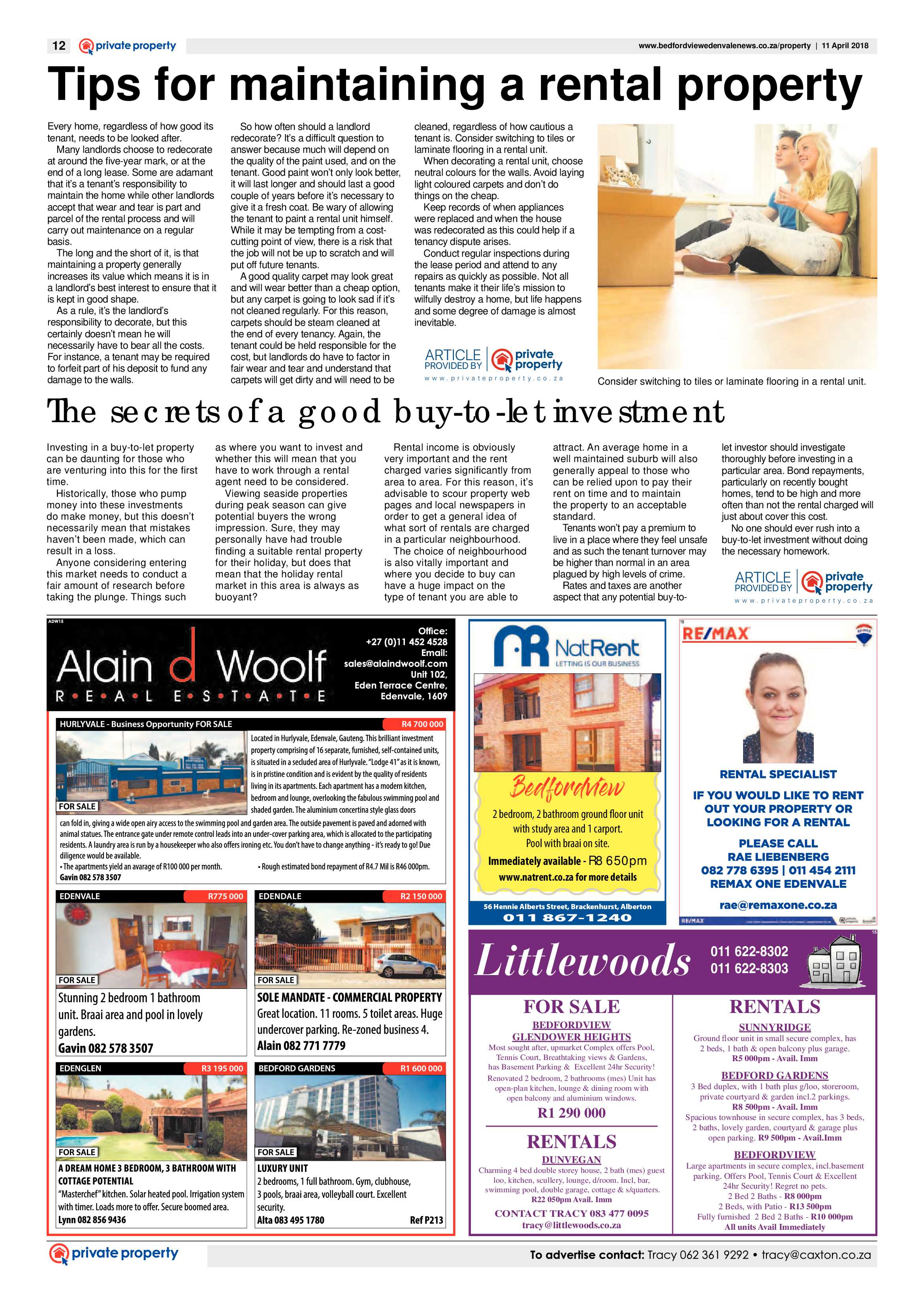 Bedfordview and Edenvale News 11 April 2018 page 12