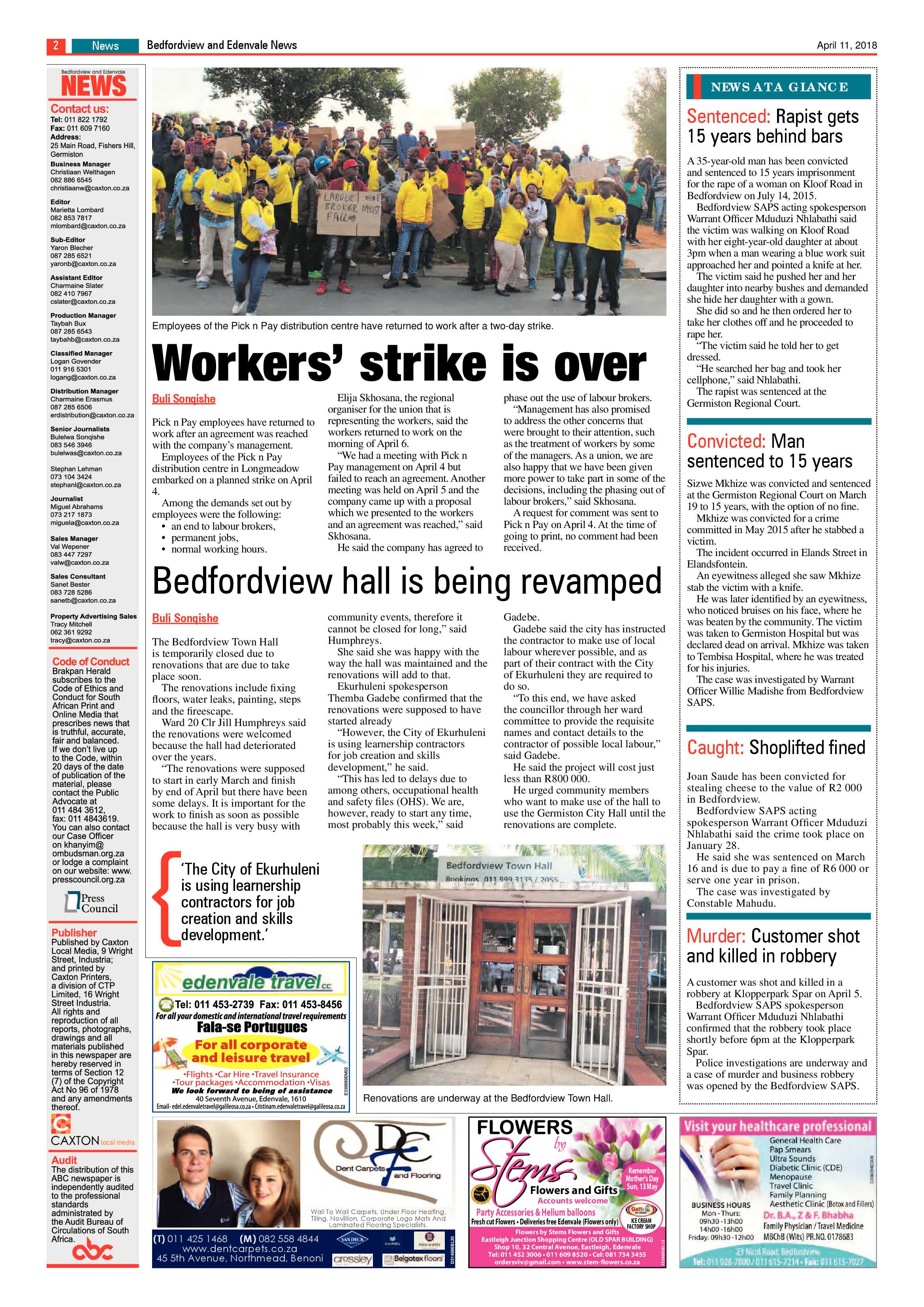 Bedfordview and Edenvale News 11 April 2018 page 2