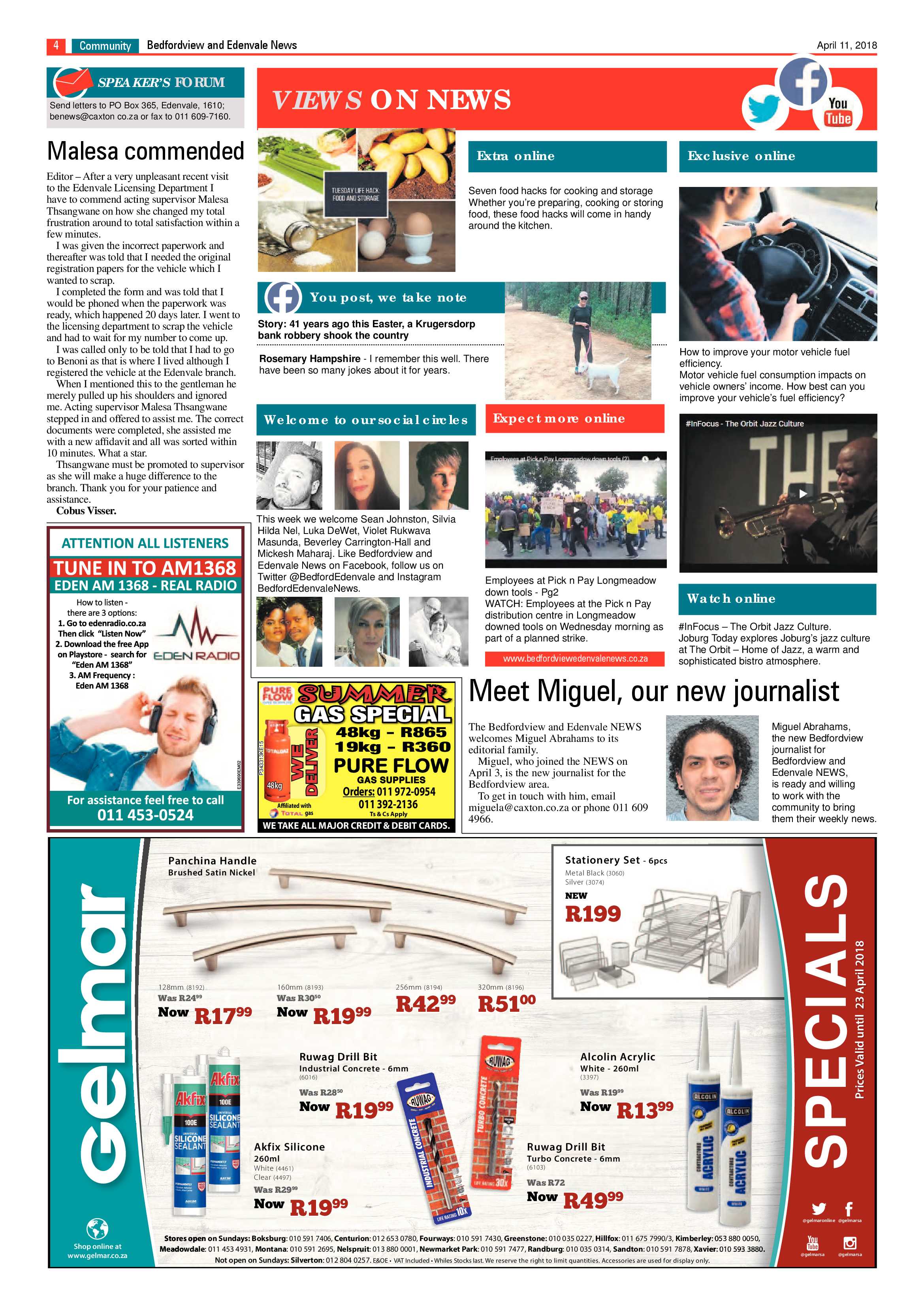 Bedfordview and Edenvale News 11 April 2018 page 4
