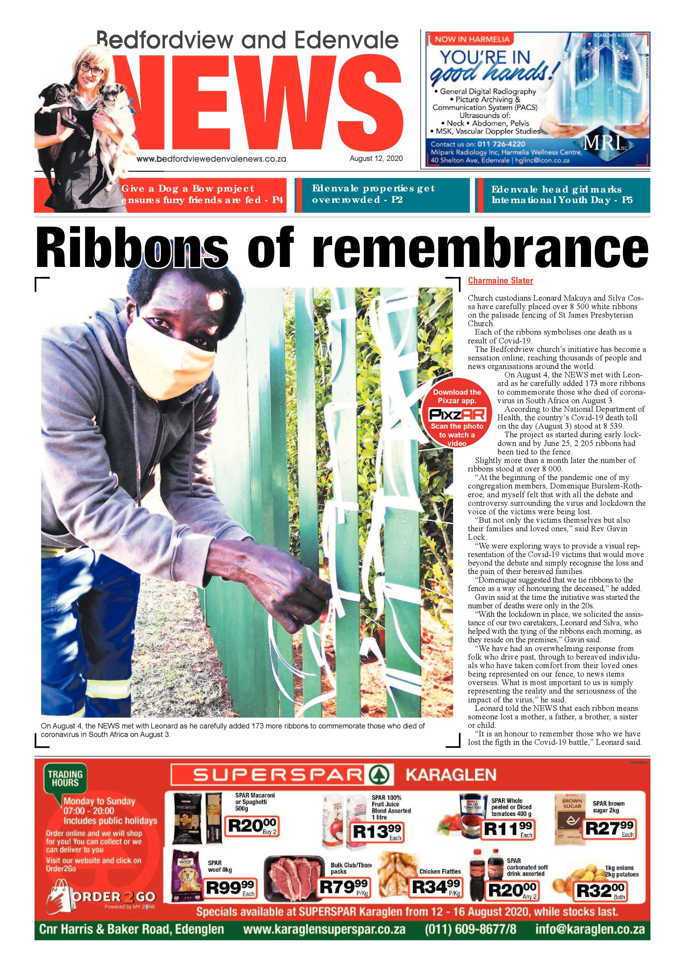 Bedfordview and Edenvale News 11 August 2020 page 1