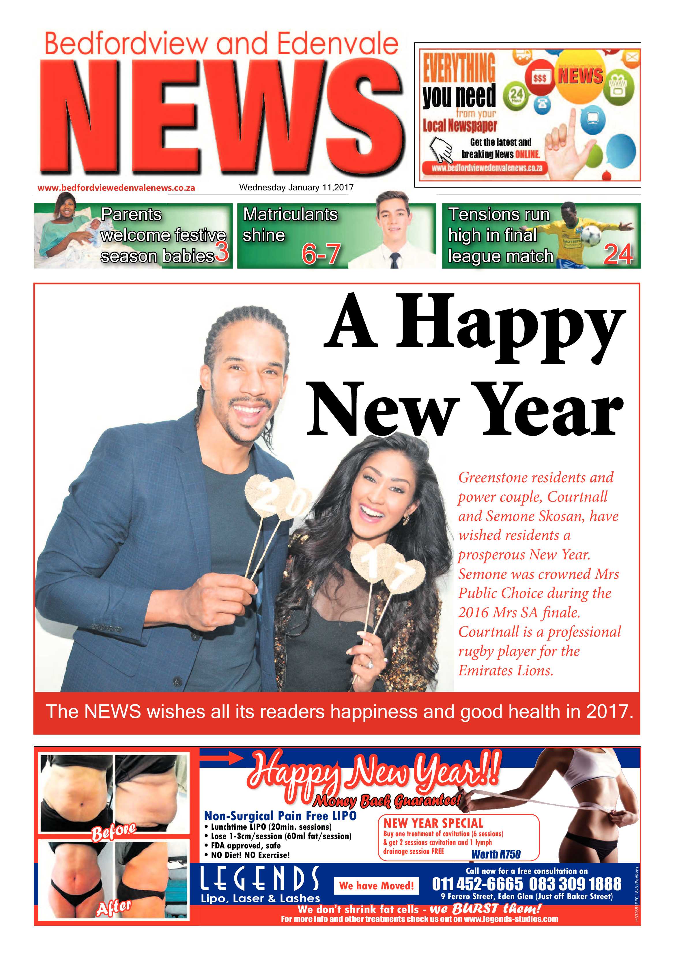 Bedfordview and Edenvale News 11 January 2017 page 1