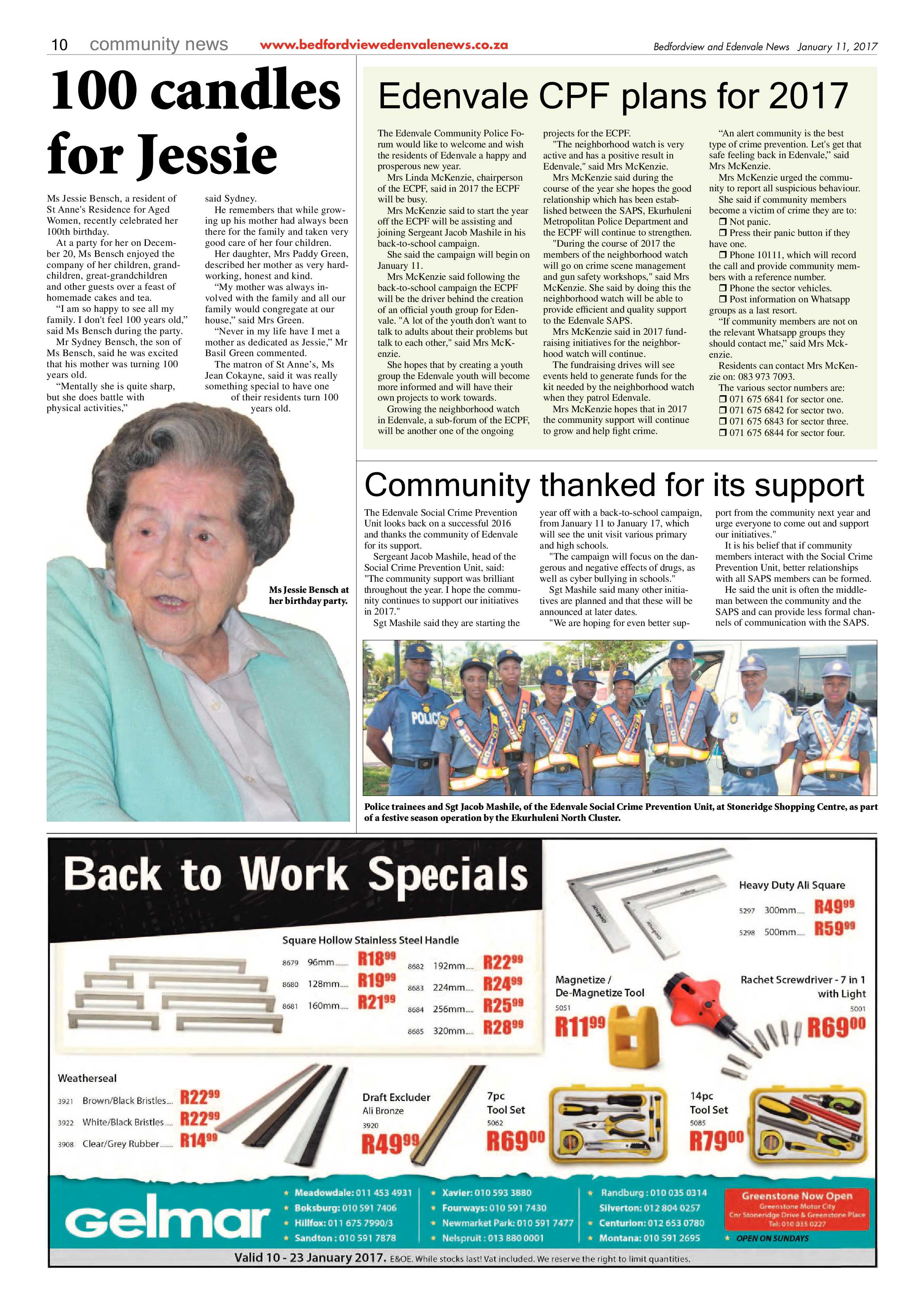 Bedfordview and Edenvale News 11 January 2017 page 10