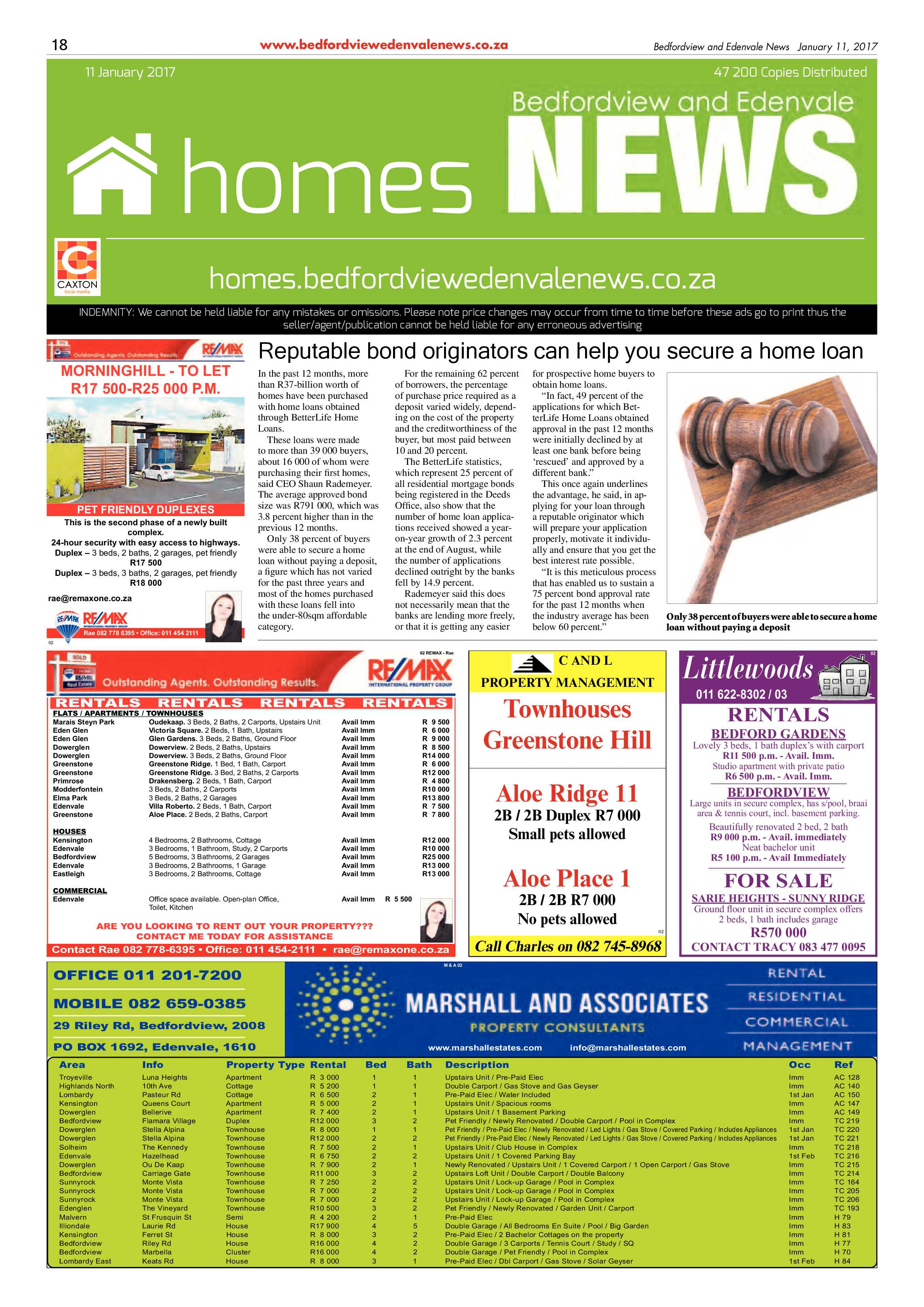 Bedfordview and Edenvale News 11 January 2017 page 18