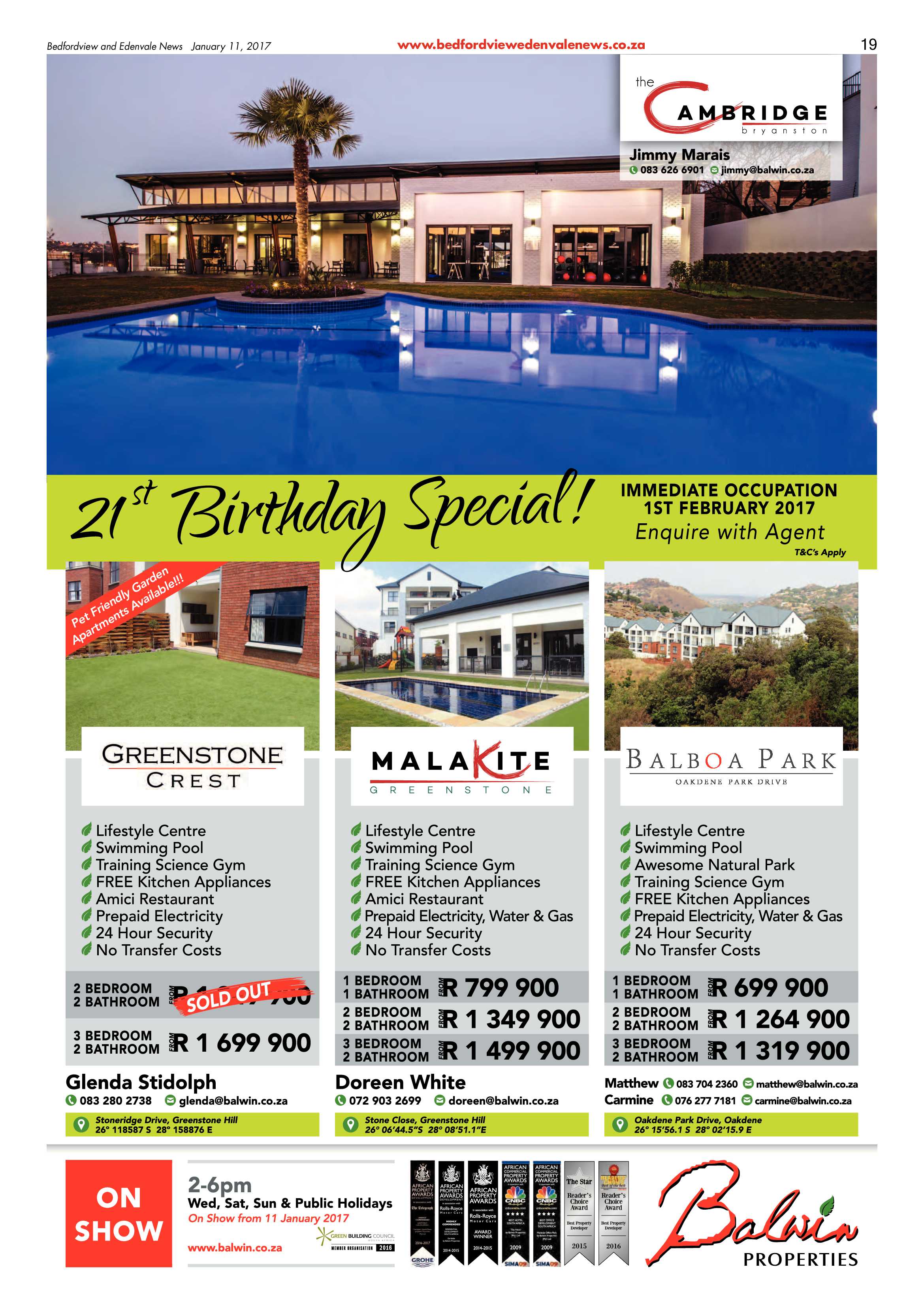 Bedfordview and Edenvale News 11 January 2017 page 19