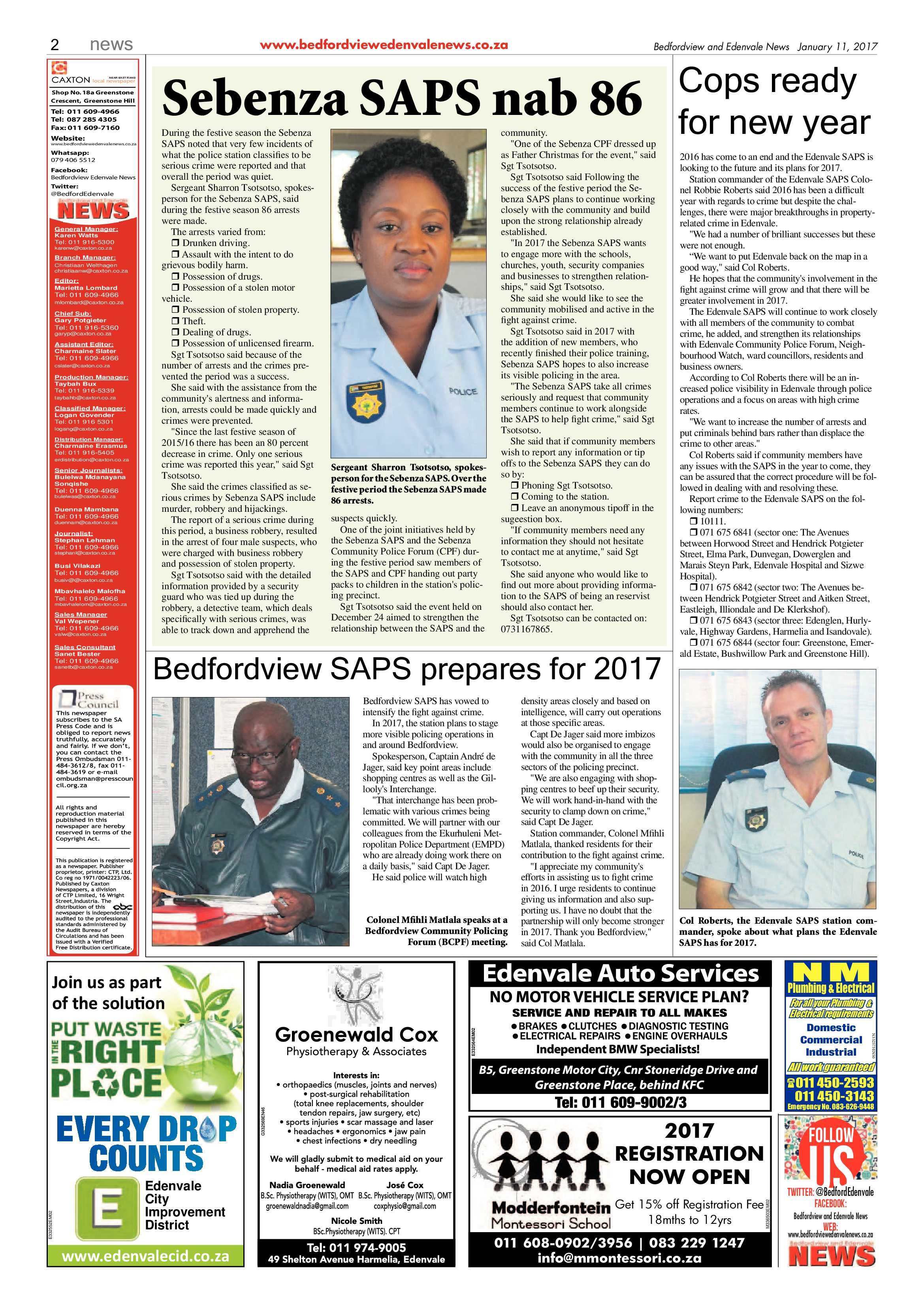 Bedfordview and Edenvale News 11 January 2017 page 2