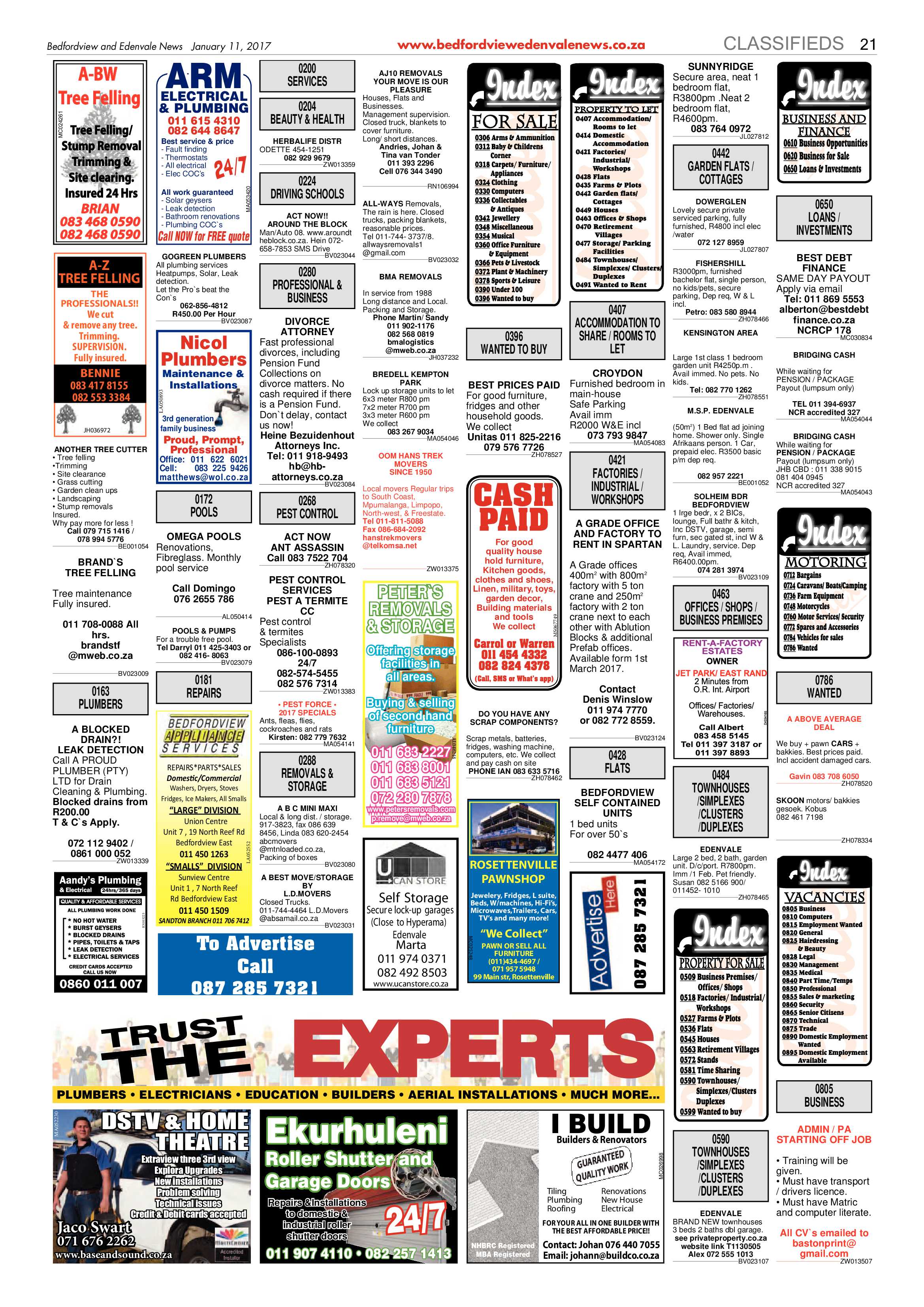 Bedfordview and Edenvale News 11 January 2017 page 21