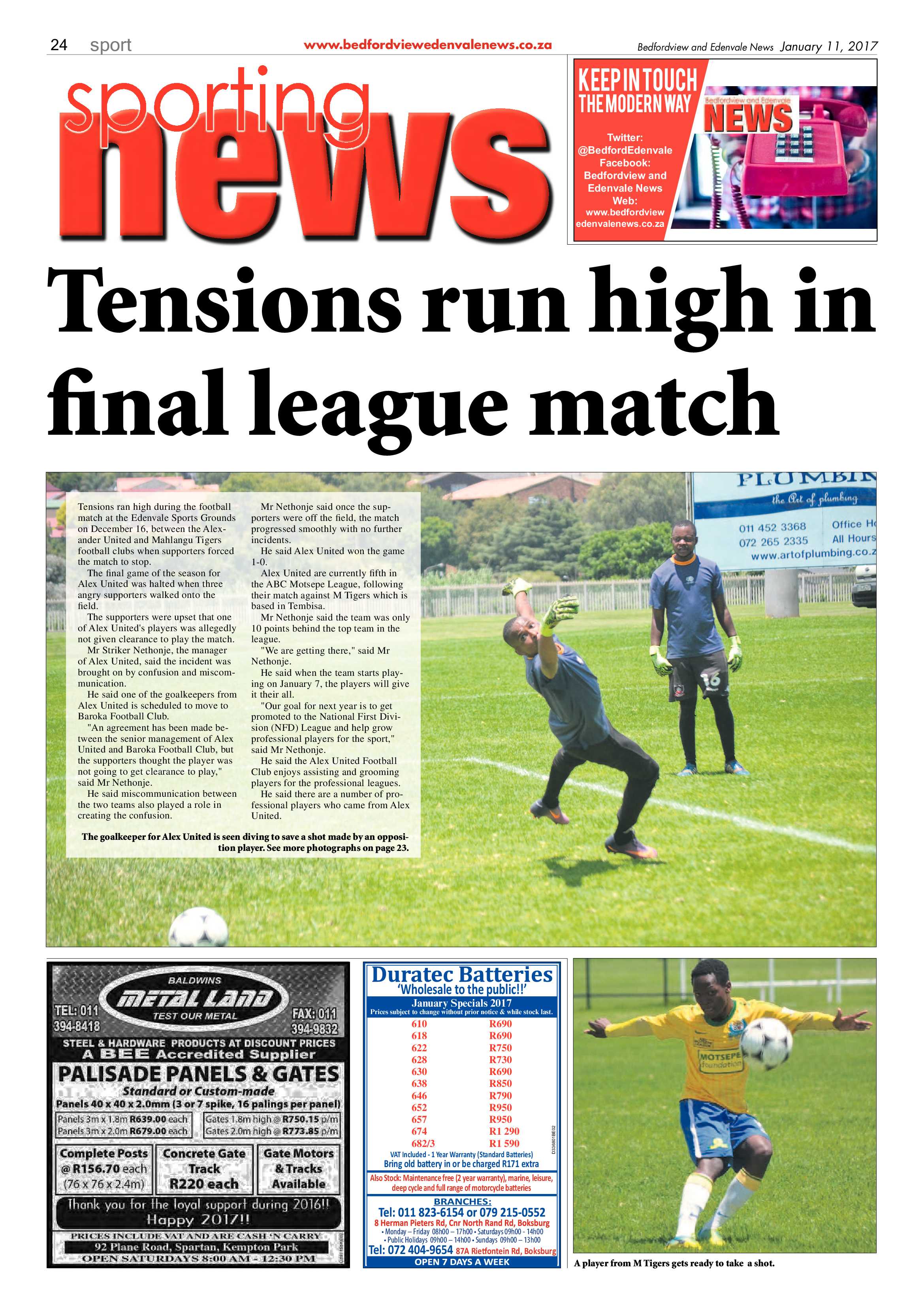 Bedfordview and Edenvale News 11 January 2017 page 24