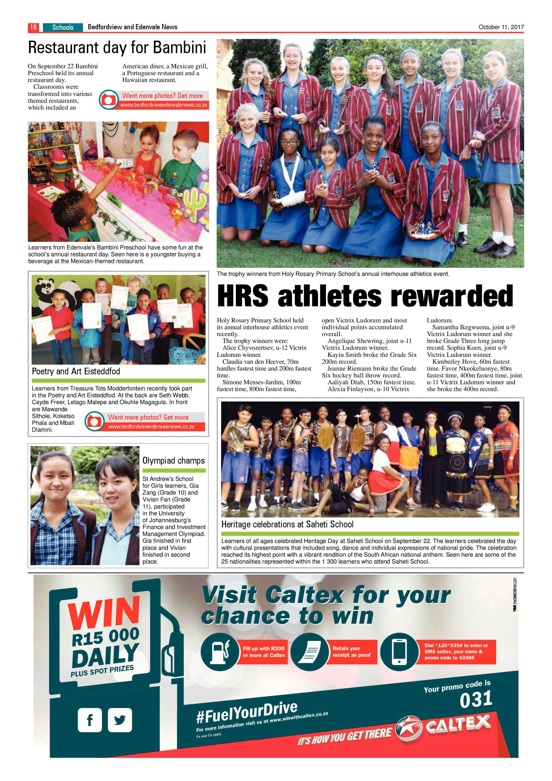 Bedfordview and Edenvale News 11 October 2017 page 16