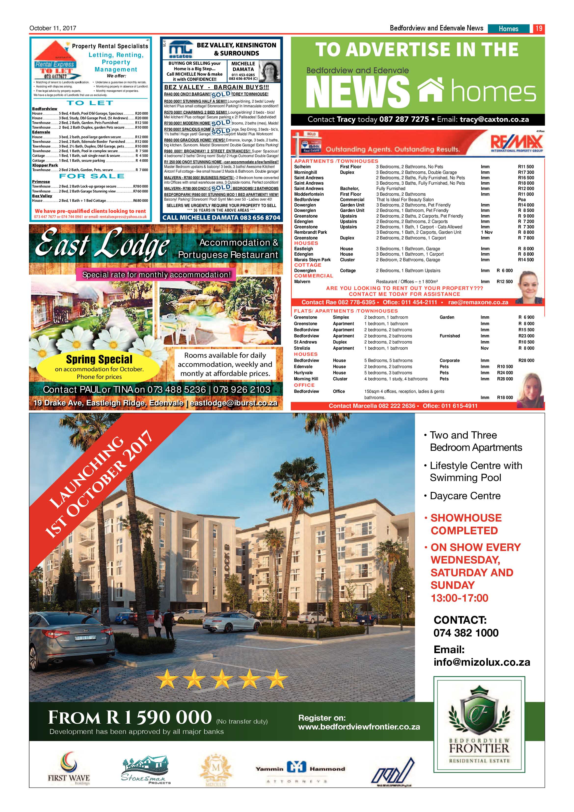 Bedfordview and Edenvale News 11 October 2017 page 19