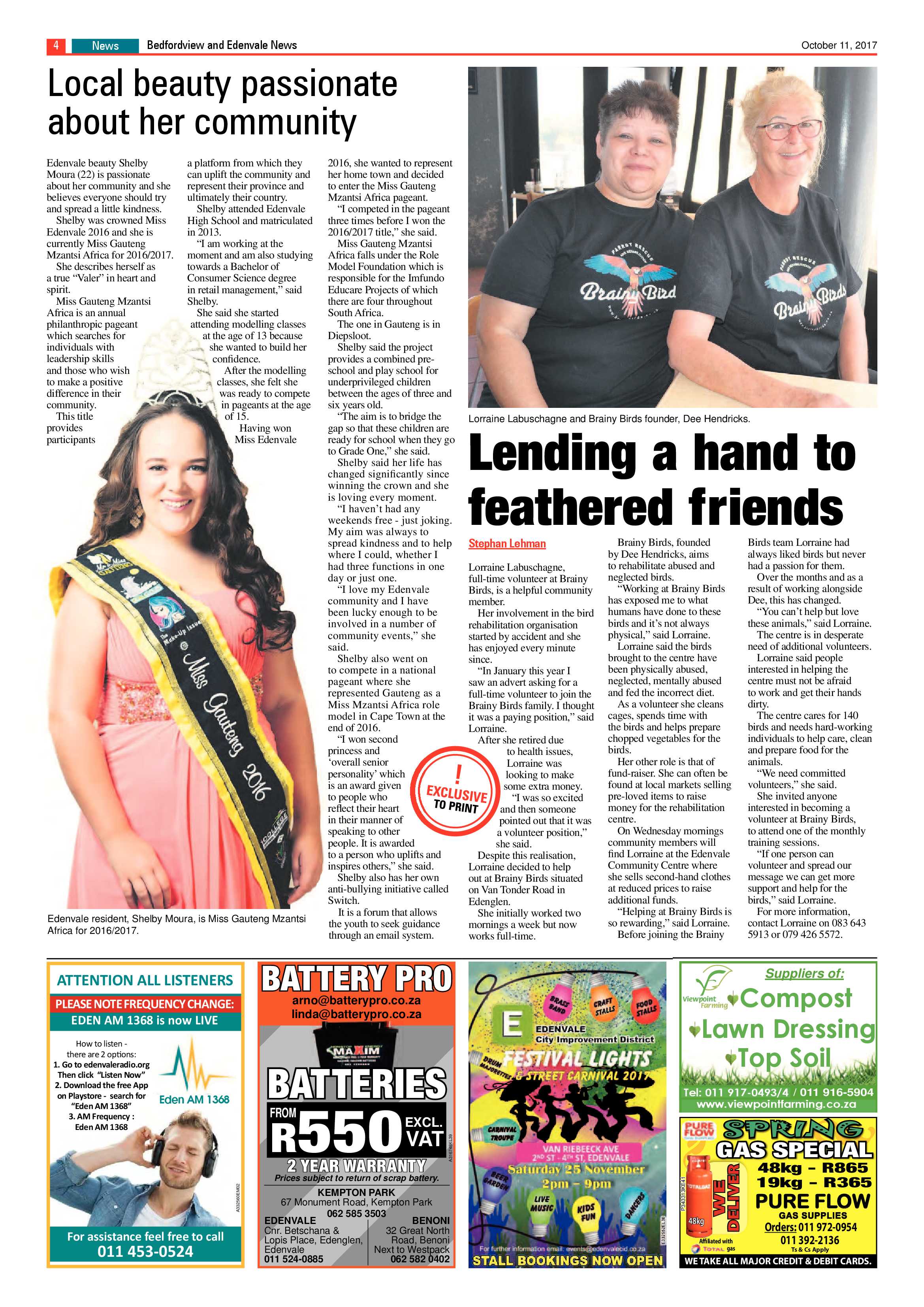 Bedfordview and Edenvale News 11 October 2017 page 4