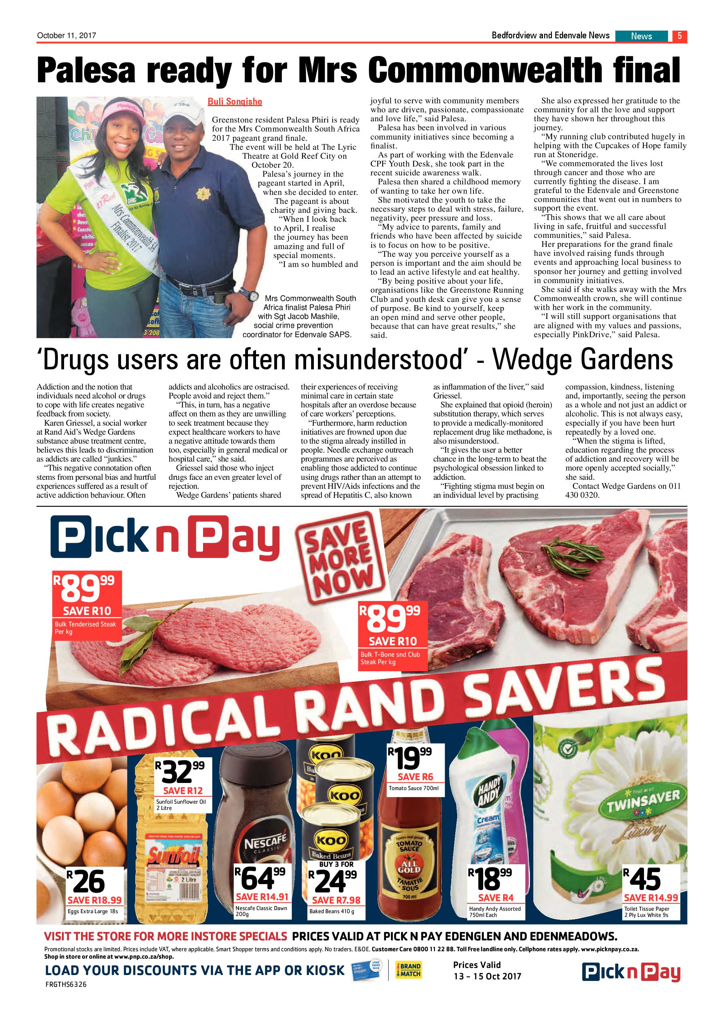 Bedfordview and Edenvale News 11 October 2017 page 5