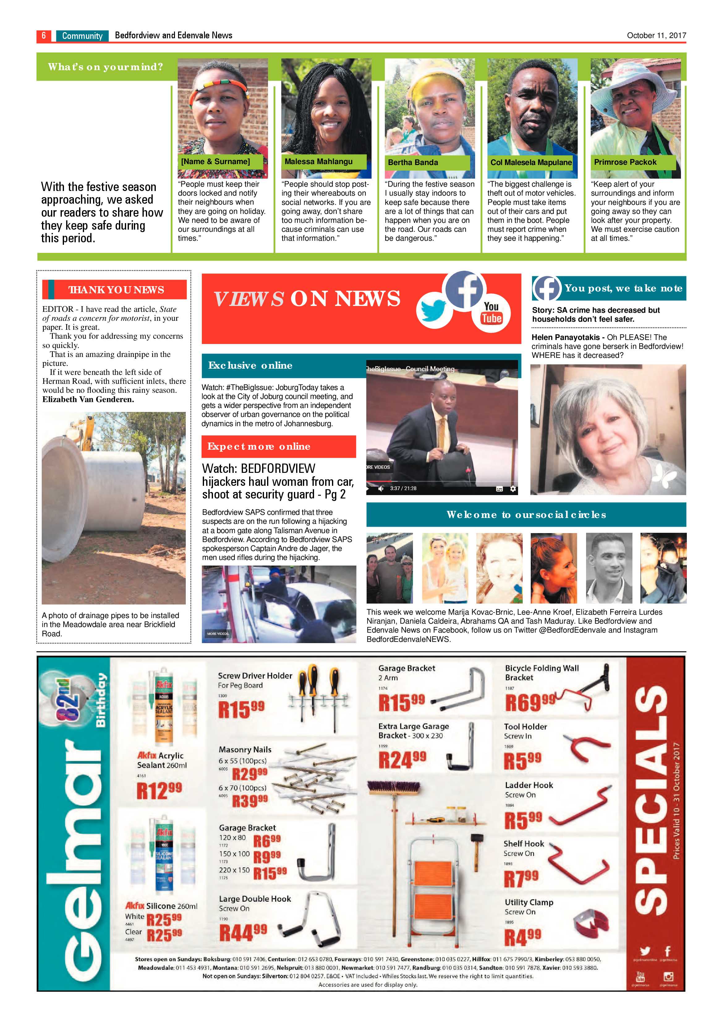 Bedfordview and Edenvale News 11 October 2017 page 6