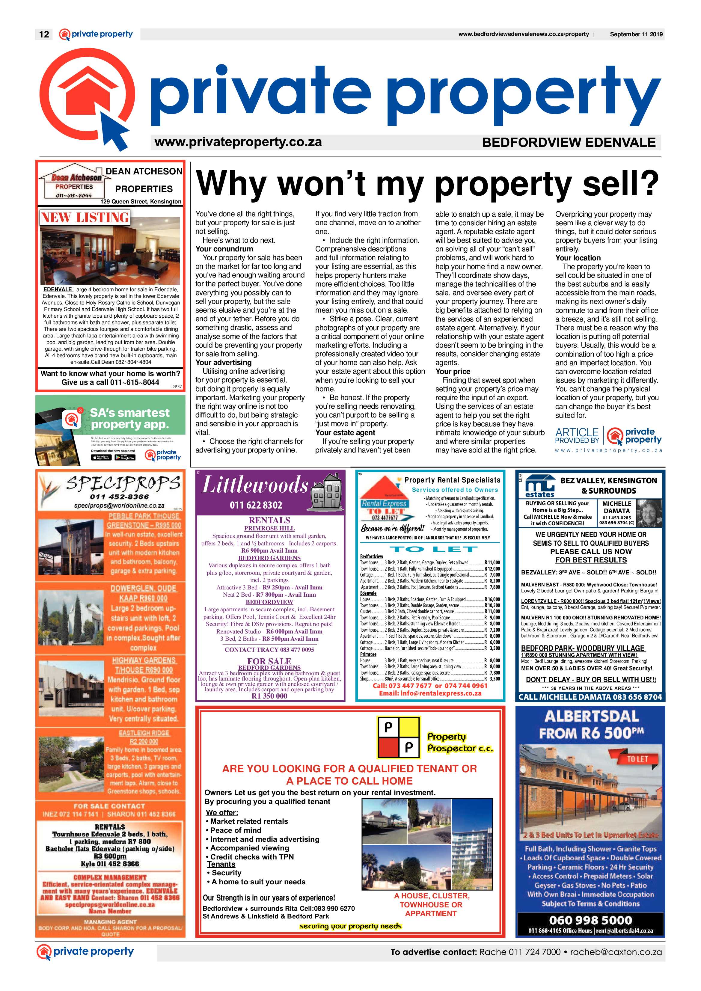 Bedfordview and Edenvale News 11 September 2019 page 12