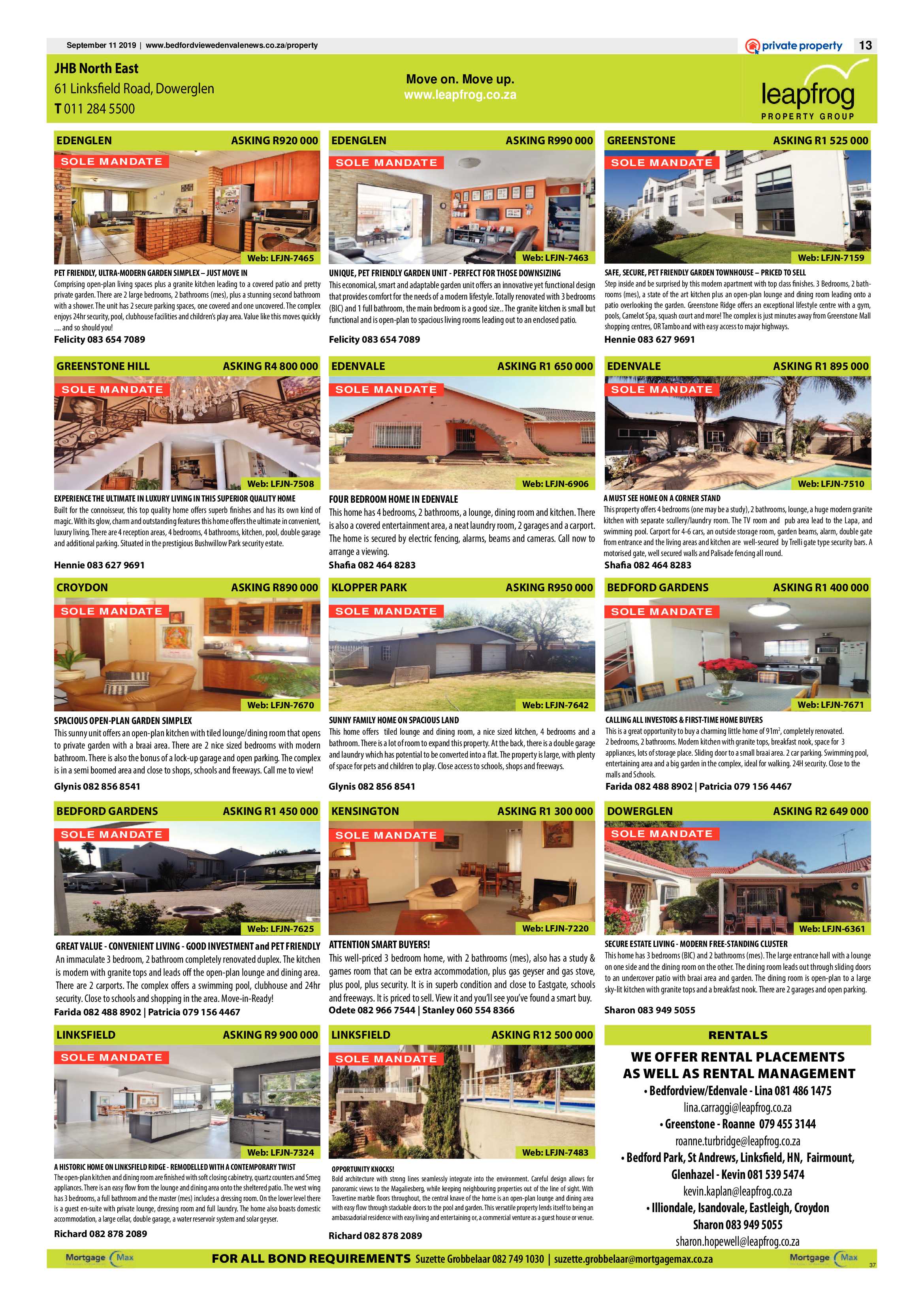 Bedfordview and Edenvale News 11 September 2019 page 13
