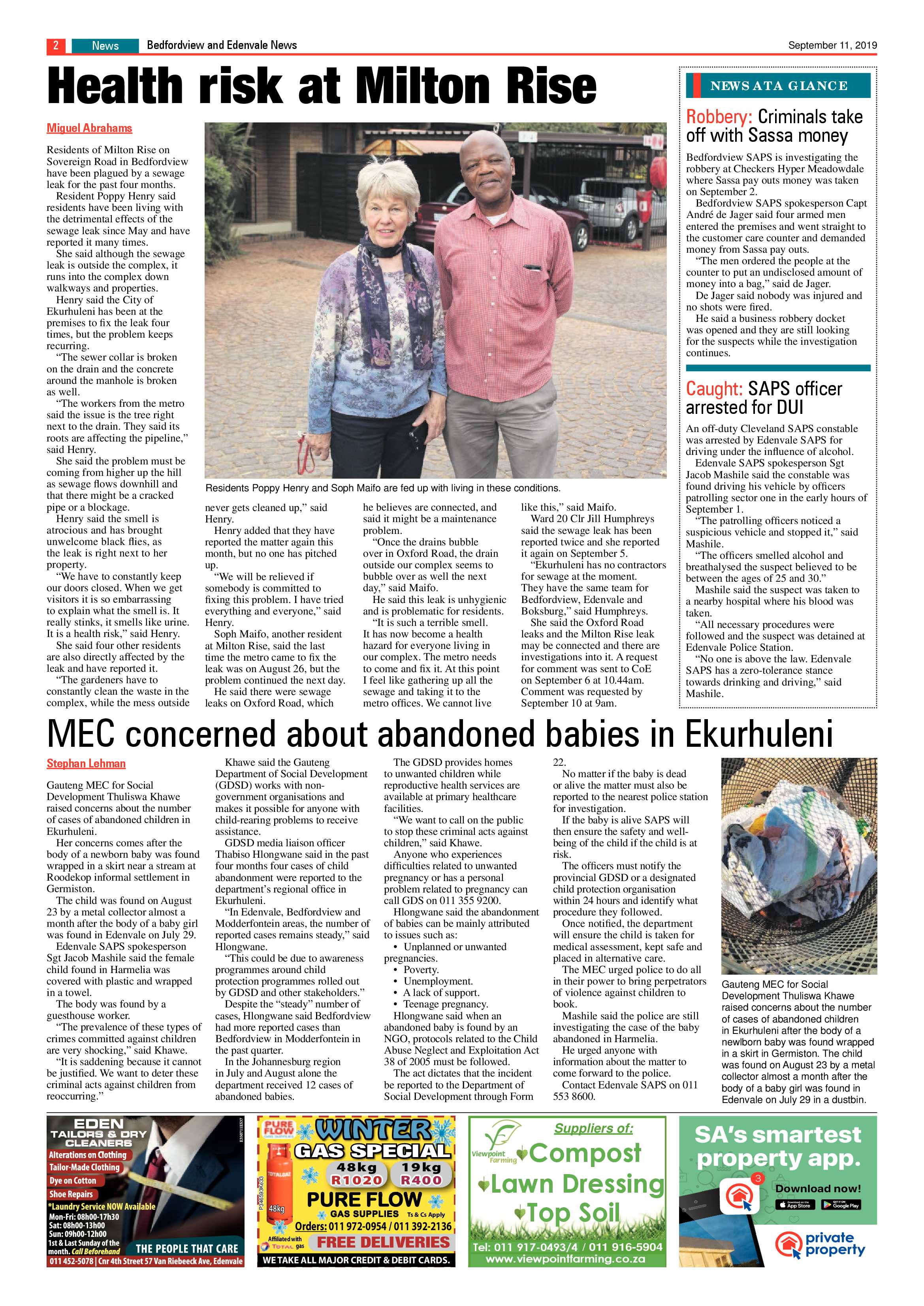 Bedfordview and Edenvale News 11 September 2019 page 2
