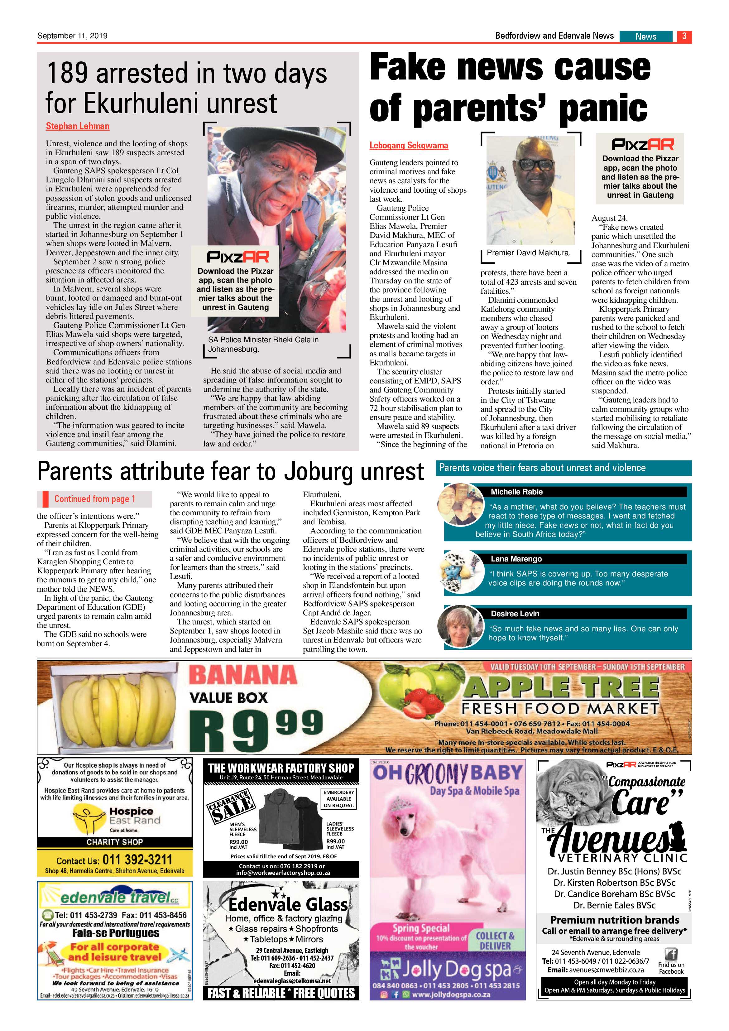 Bedfordview and Edenvale News 11 September 2019 page 3