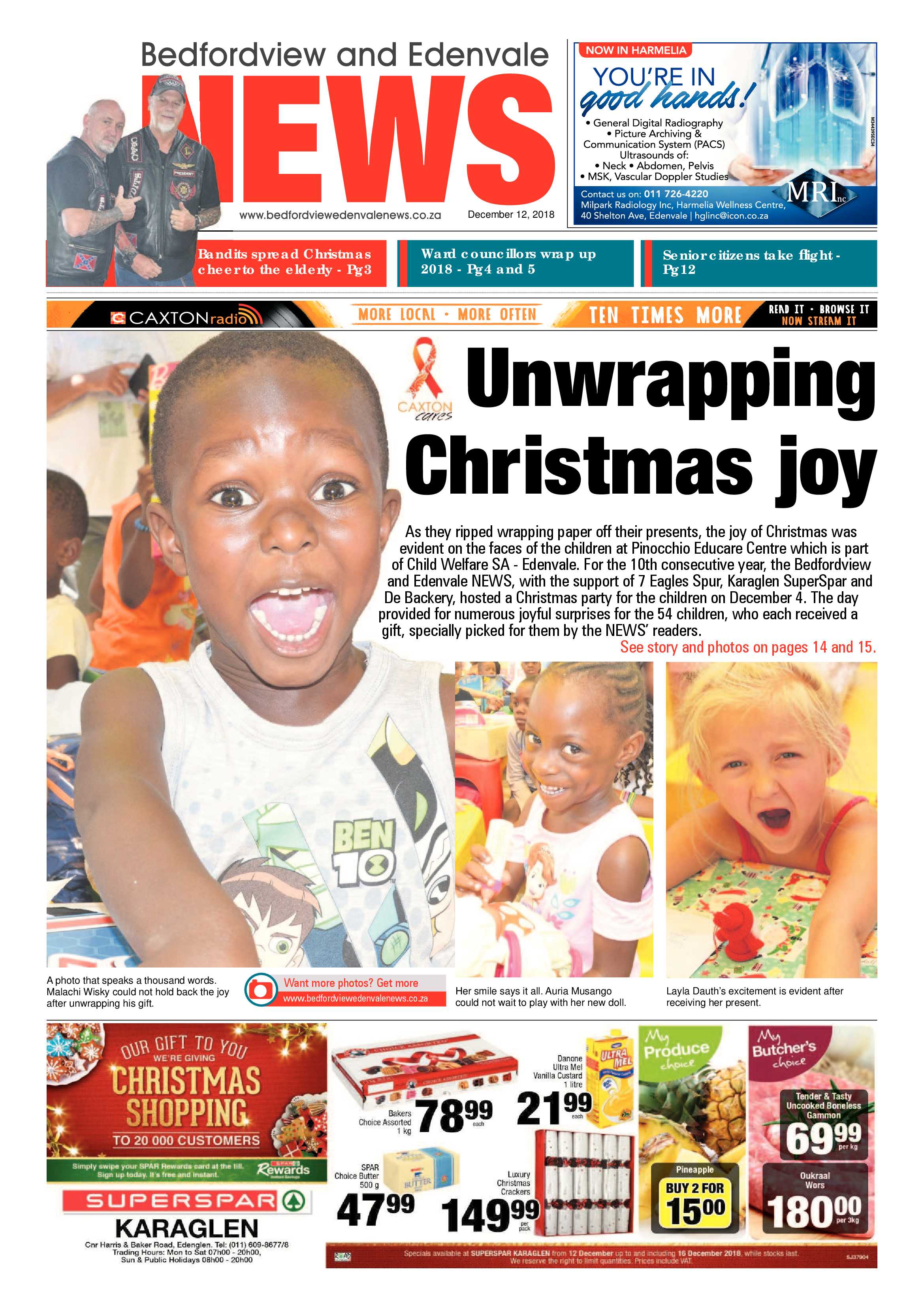 Bedfordview and Edenvale News 12 December 2018 page 1