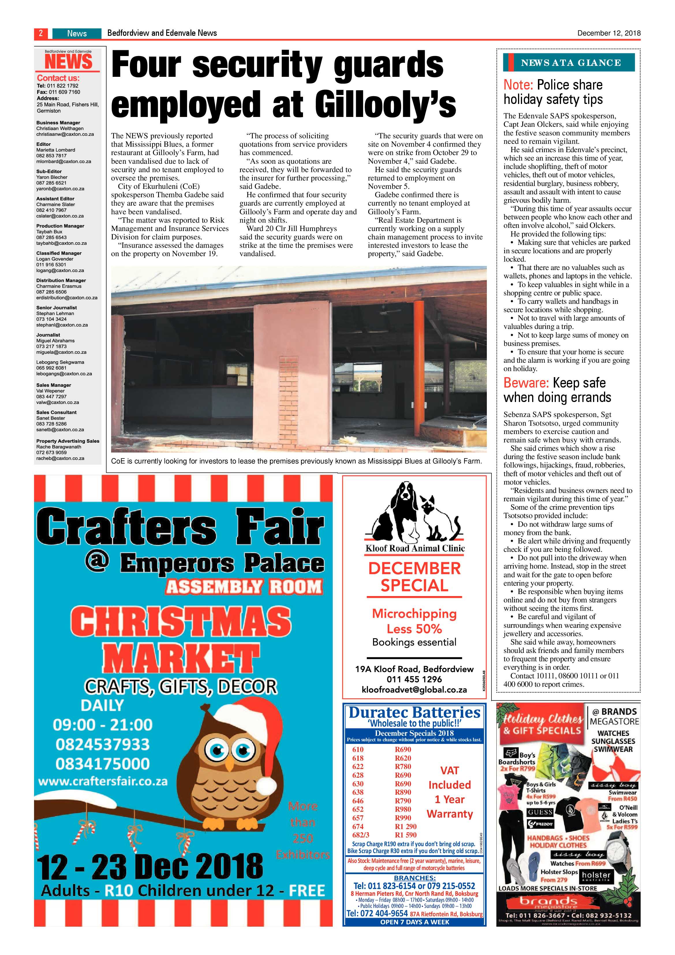 Bedfordview and Edenvale News 12 December 2018 page 2