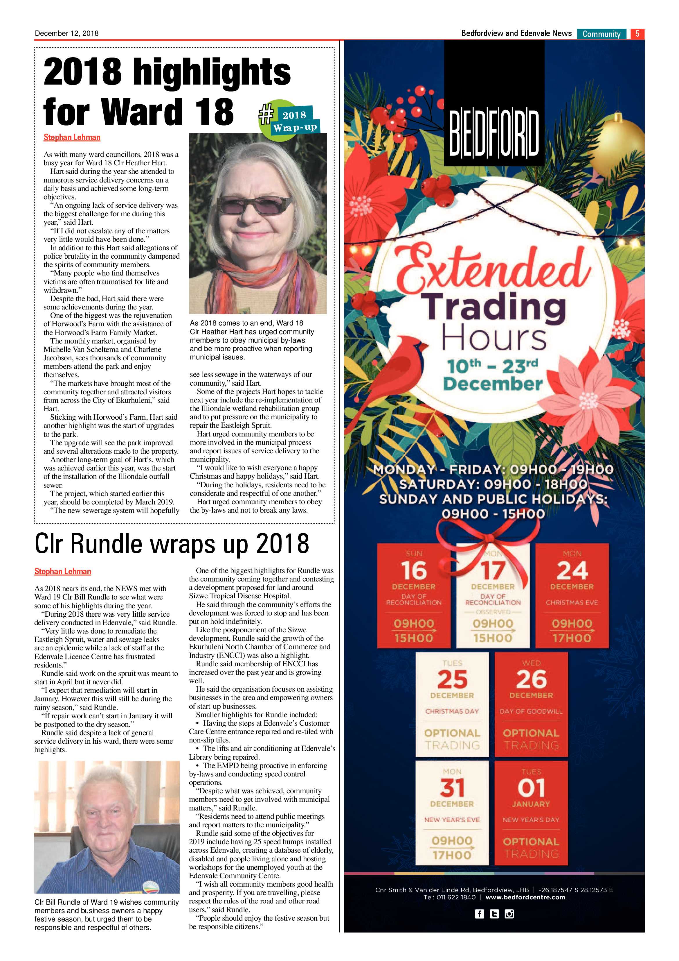 Bedfordview and Edenvale News 12 December 2018 page 5